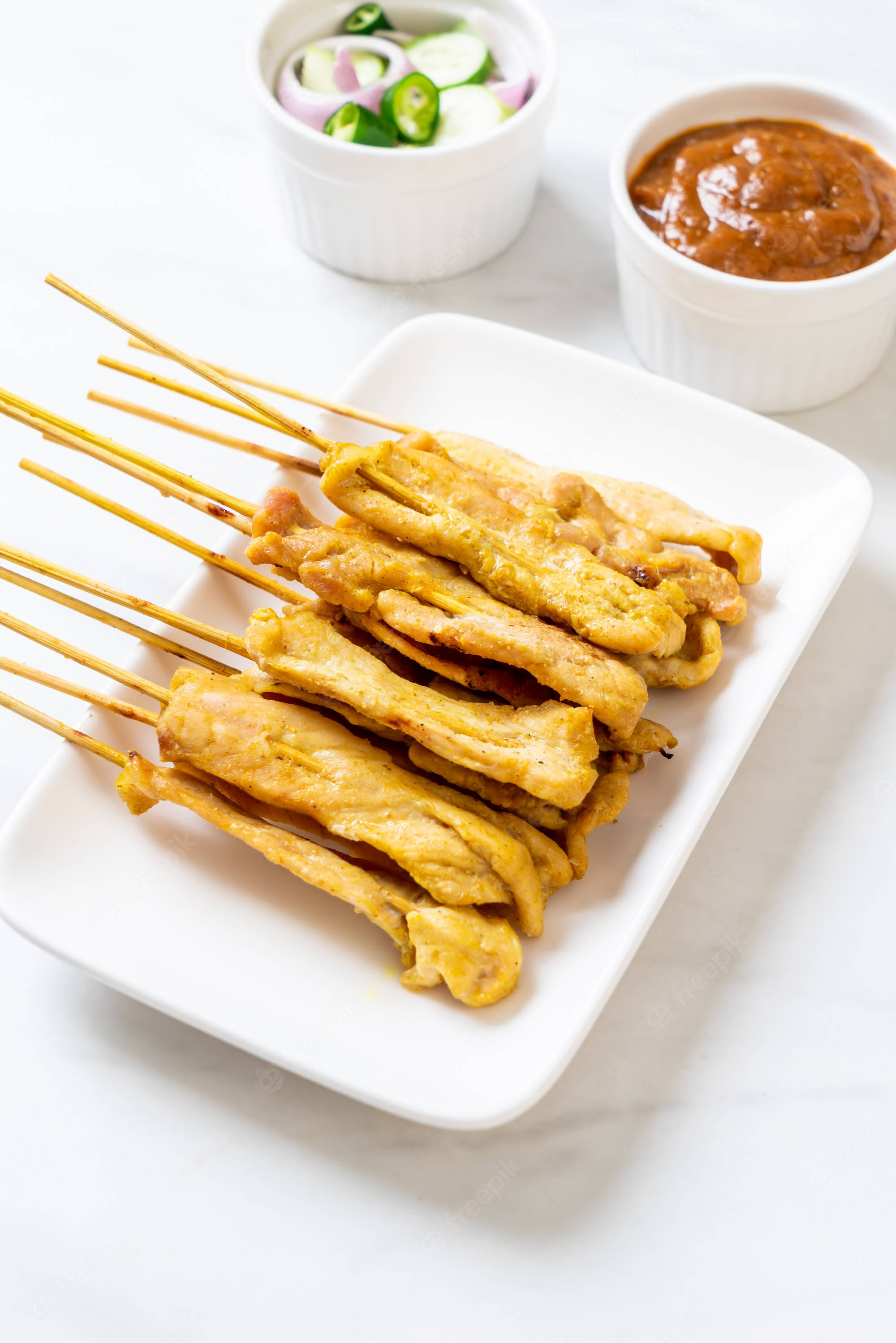อาหารเอเชียไก่สะเต๊ะน่ากิน วอลเปเปอร์