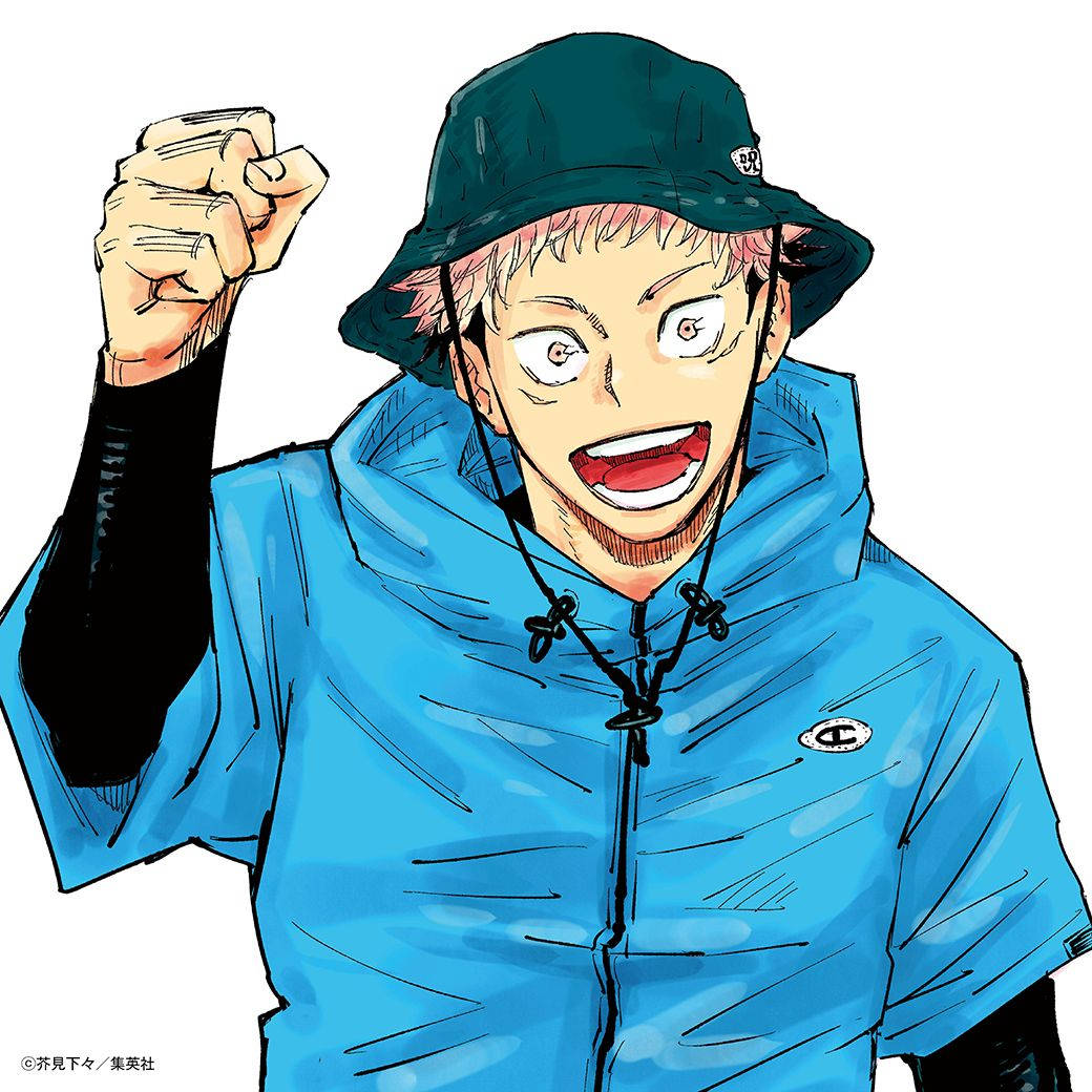 วอลเปเปอร์อนิเมะ Jujutsu Kaisen อิตาโดริ ยูจิ ในเสื้อแจ็คเก็ตสีน้ำเงิน — จูจุสึไคเซ็น วอลเปเปอร์