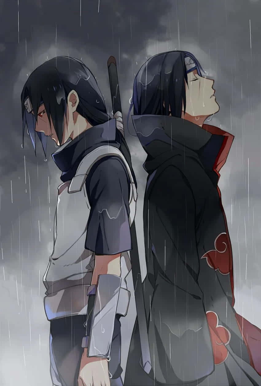 อิทาจิ อุจิวะและซาสึเกะในสายฝน วอลเปเปอร์