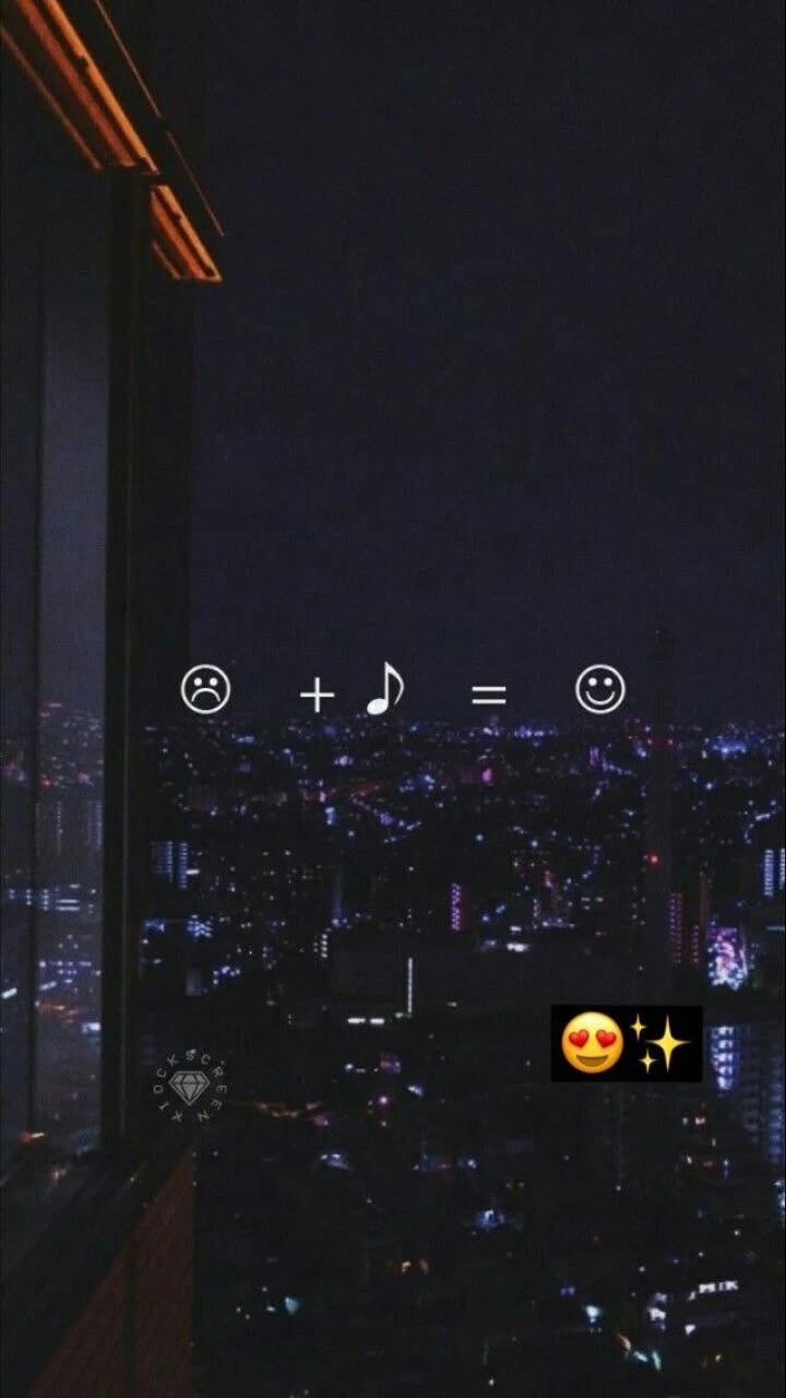 อิโมจิเพลงสไตล์สวยบนวิวเมือง วอลเปเปอร์
