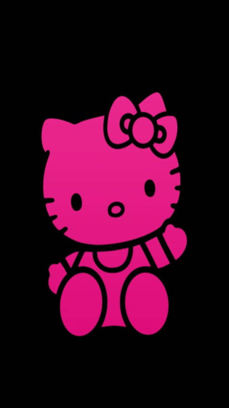 ฮอตพิงค์และดำ Hello Kitty วอลเปเปอร์