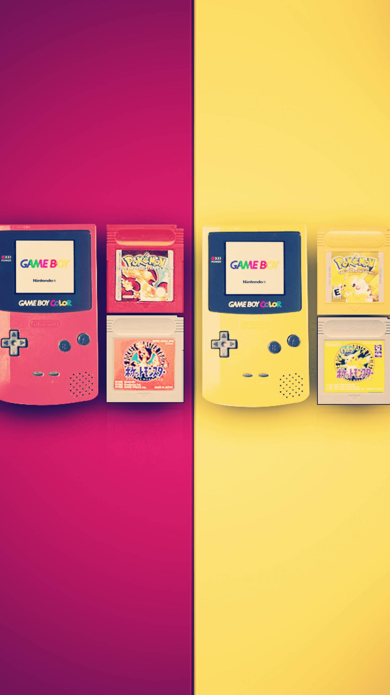 เกมบอยคัลเลอร์สีแดงและสีเหลือง วอลเปเปอร์
