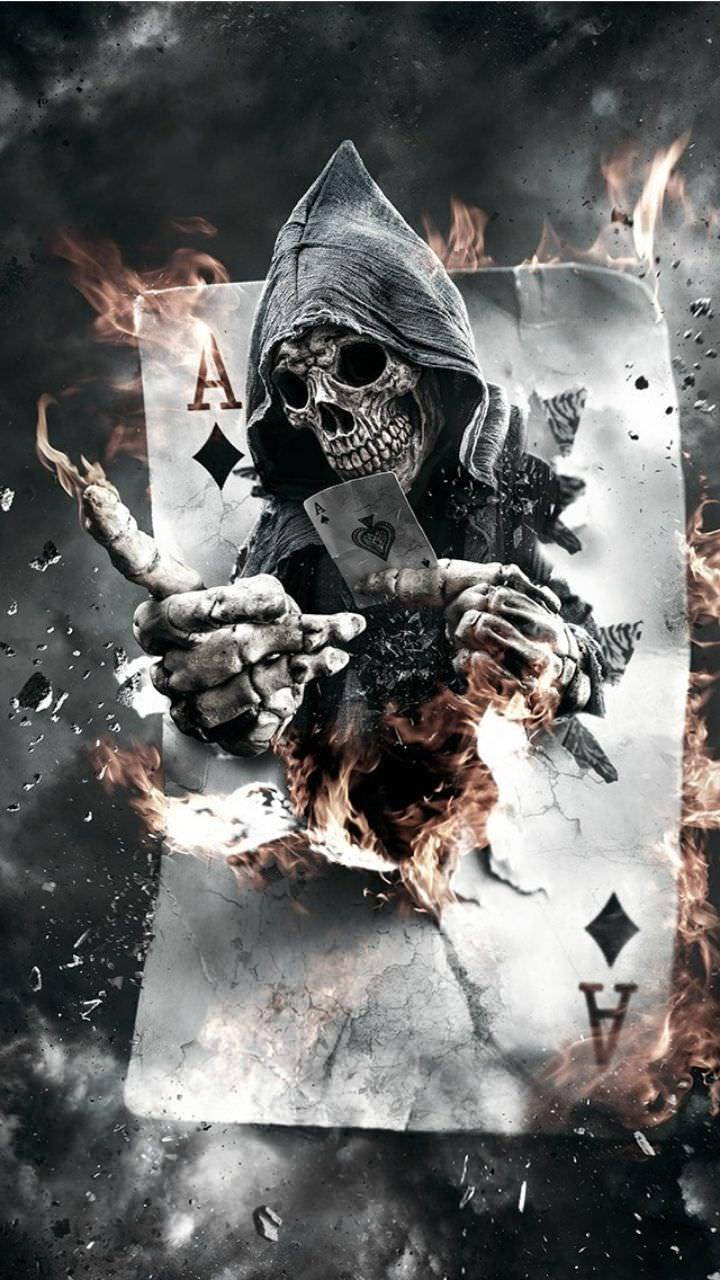 เกมไพ่สยองขวัญ 3D Grim Reaper — 3 มิติ วอลเปเปอร์
