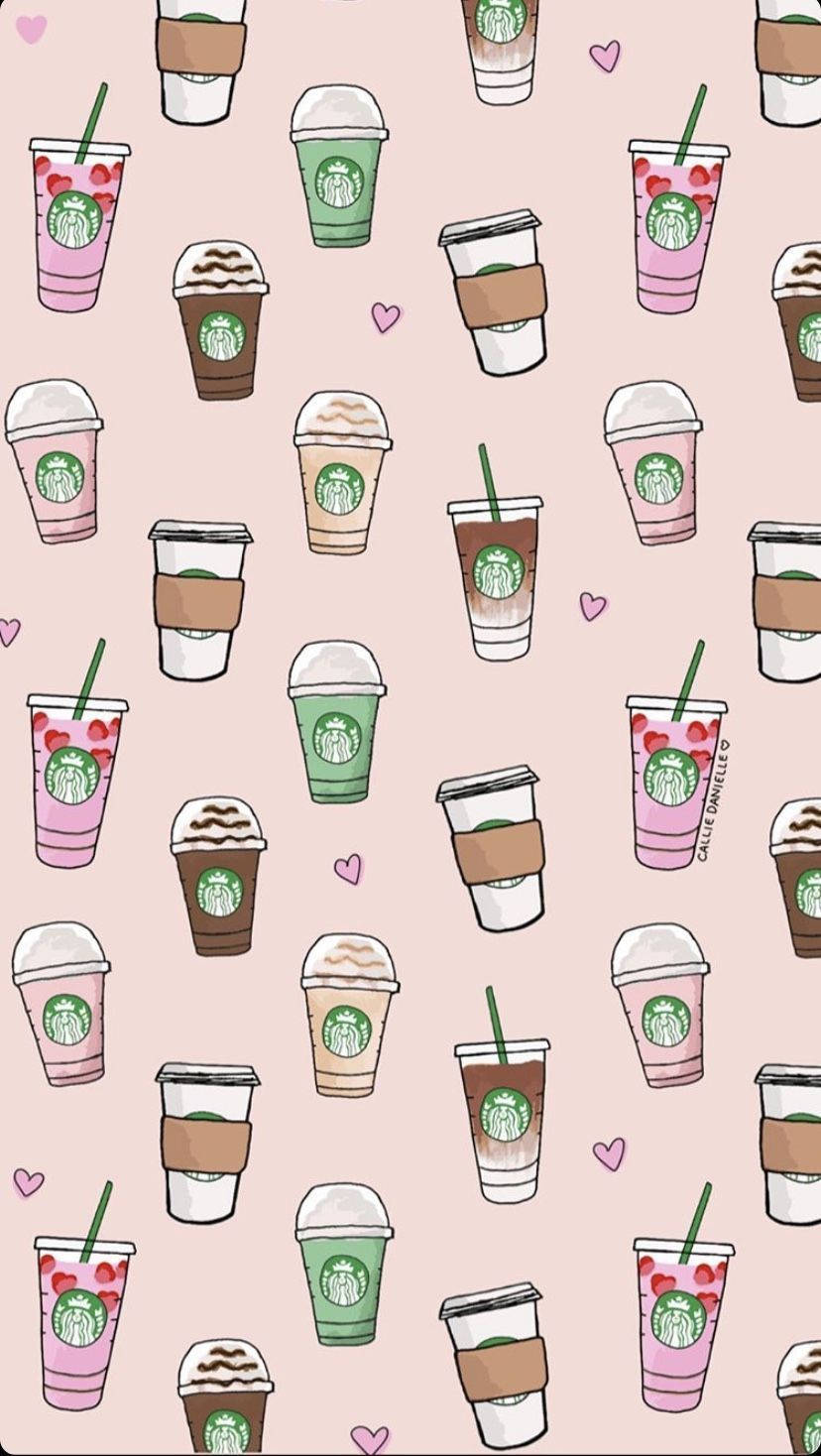 เครื่องดื่มสตาร์บัคส์น่ารักสำหรับไอโฟน วอลเปเปอร์