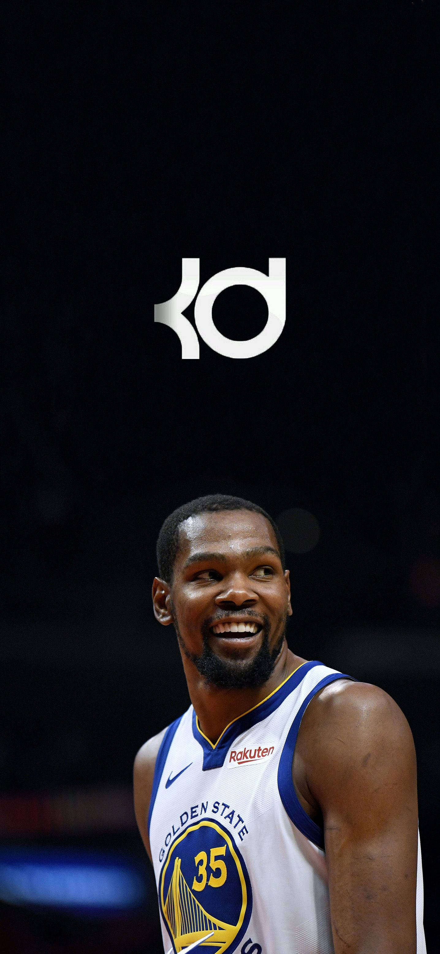 Kevin Durant ยิ้มและโลโก้ วอลเปเปอร์