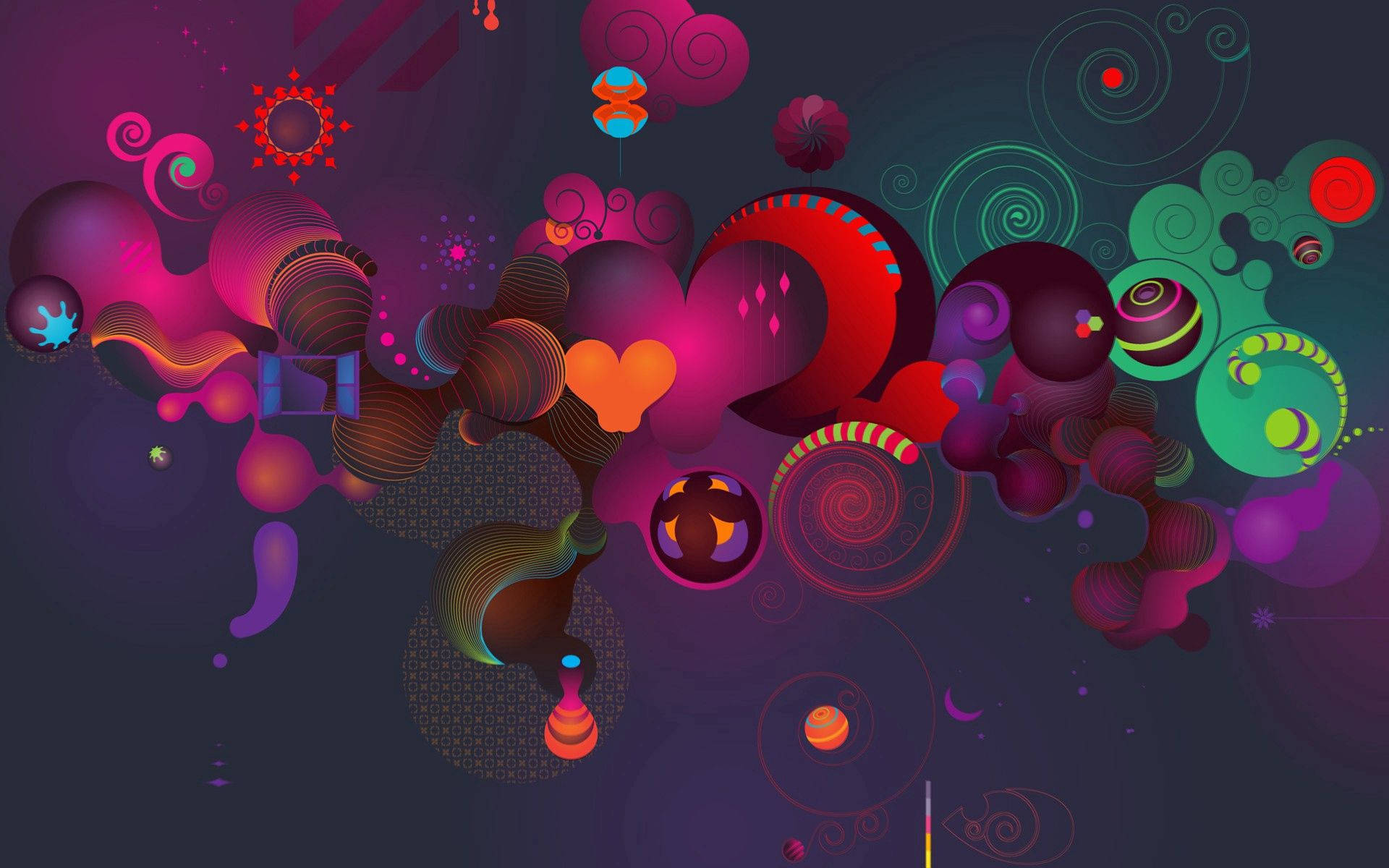 ภาพวาดสีหลากสีของรูปทรงและลวดลายความรักนามธรรมต่างๆ — ความรัก วอลเปเปอร์