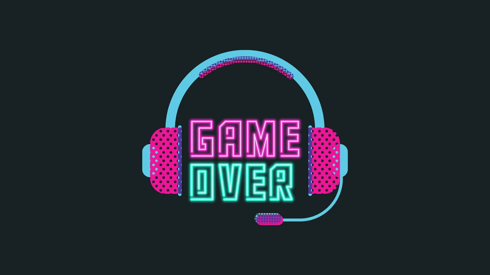 เดสก์ท็อปเกมมิ่งนีออน "Game Over" สุดเท่ วอลเปเปอร์