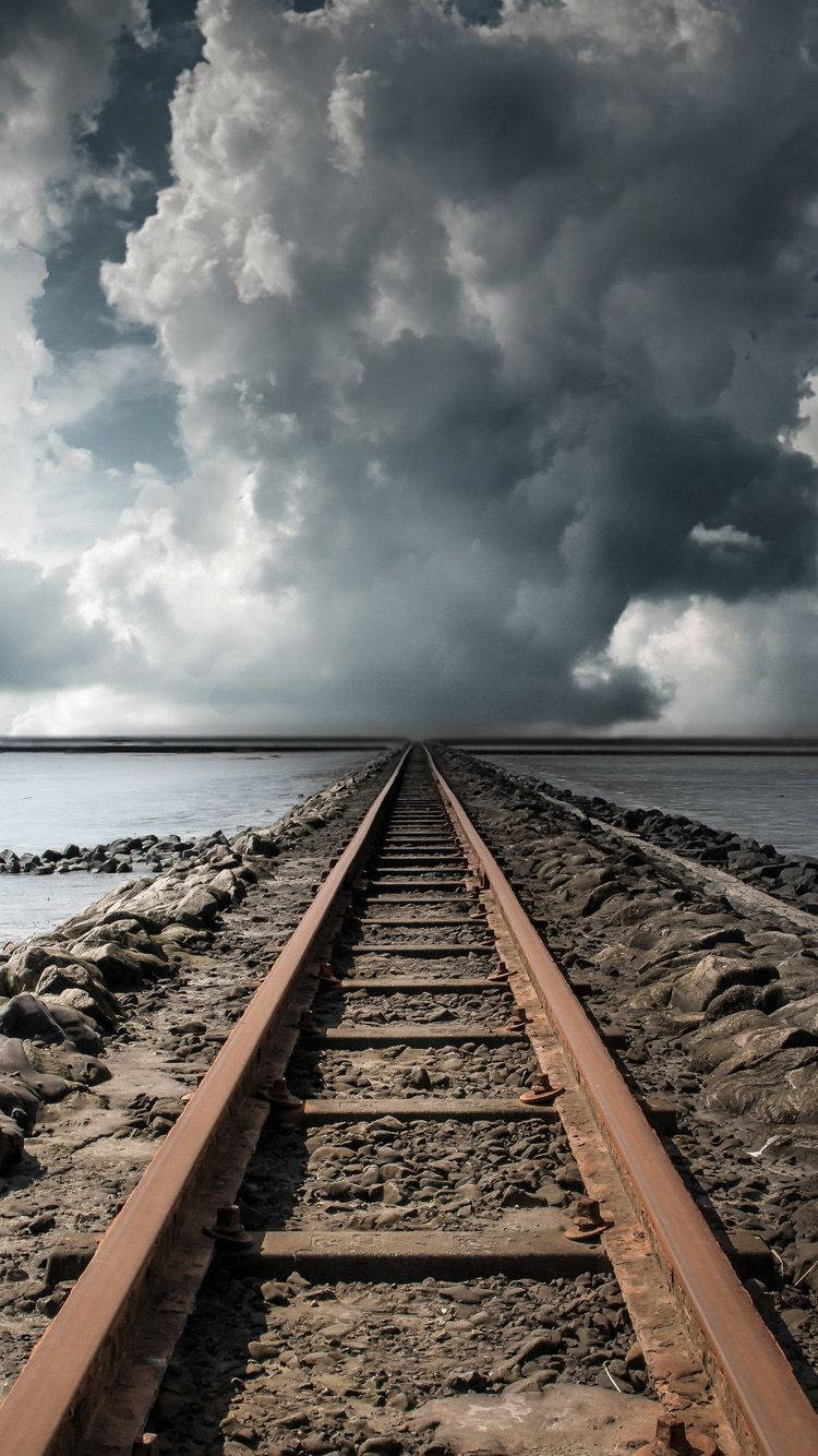 รางรถไฟเหนือน้ำ วอลเปเปอร์ iPhone — iPhone วอลเปเปอร์