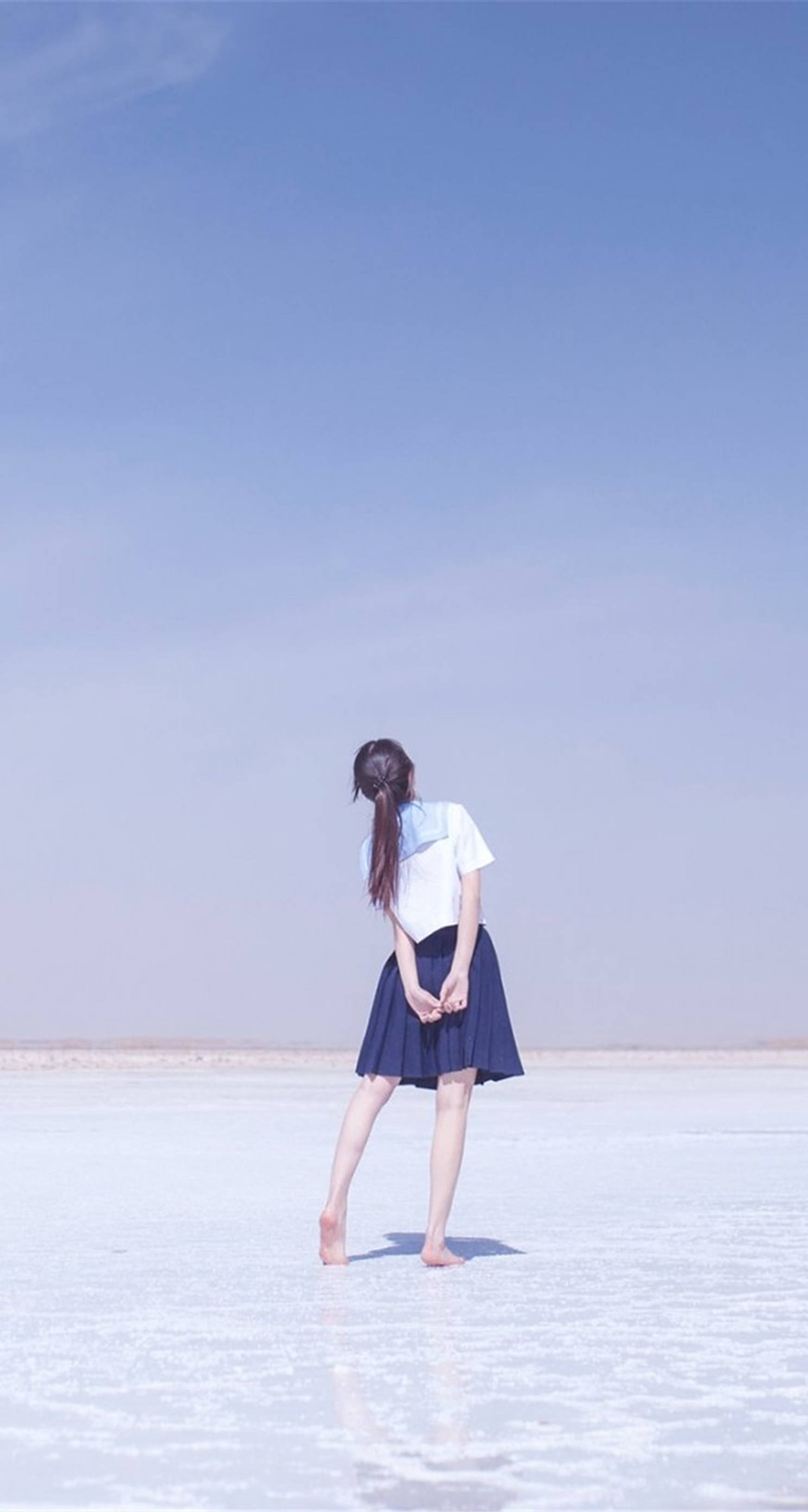 เด็กนักเรียนหญิงสไตล์สวยงาม วอลเปเปอร์
