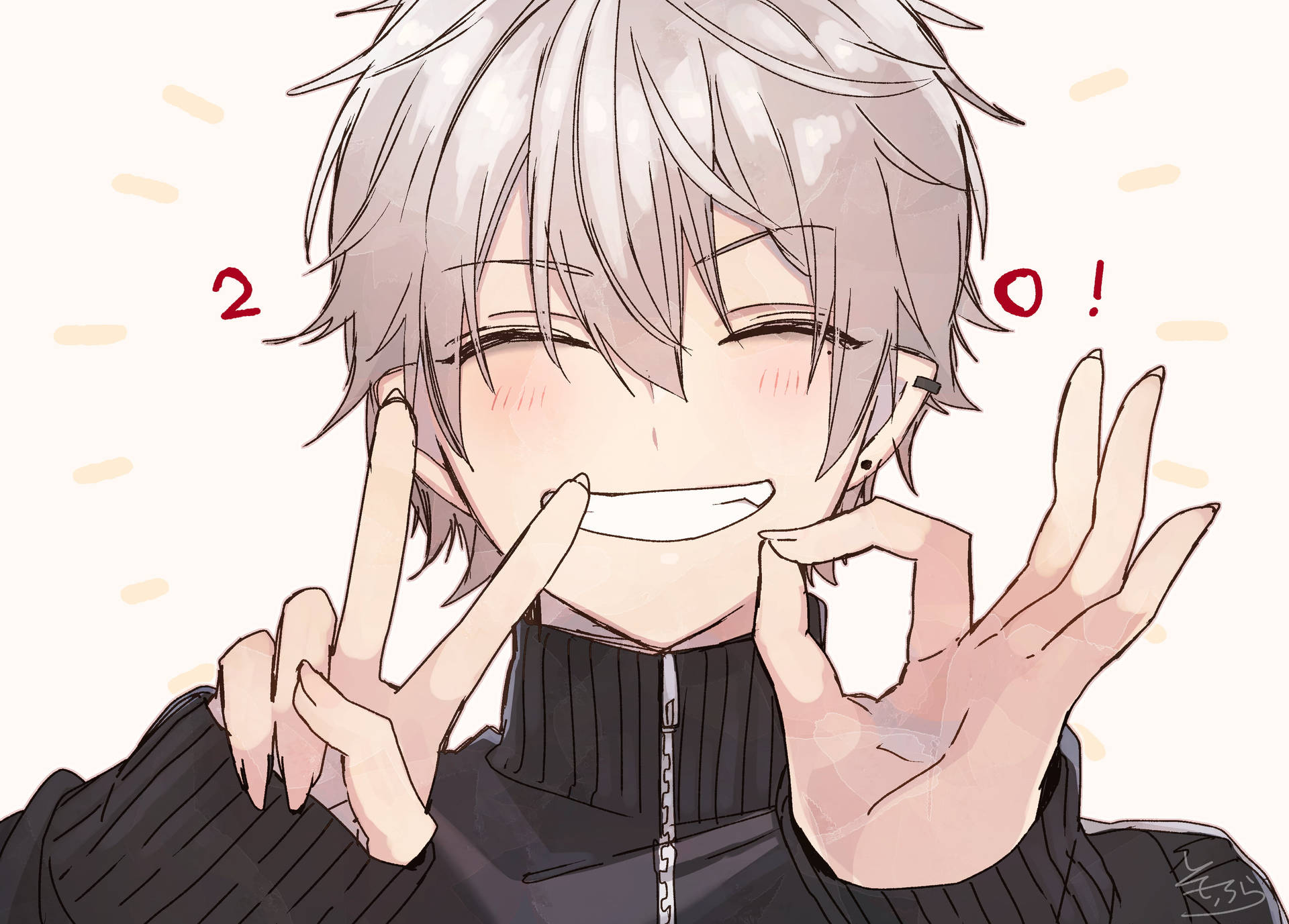 เด็กหนุ่มอนิเมะน่ารักผมสีขาว — น่ารัก วอลเปเปอร์