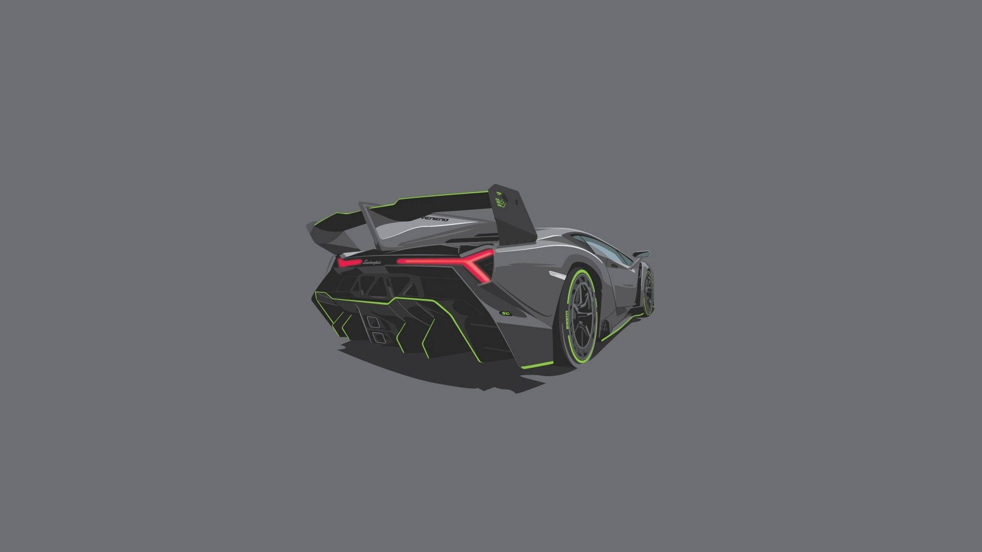 วอลเปเปอร์อาร์ตดิจิทัลท้ายรถลัมโบร์กินี เวเนโน สีดำ — Lamborghini วอลเปเปอร์