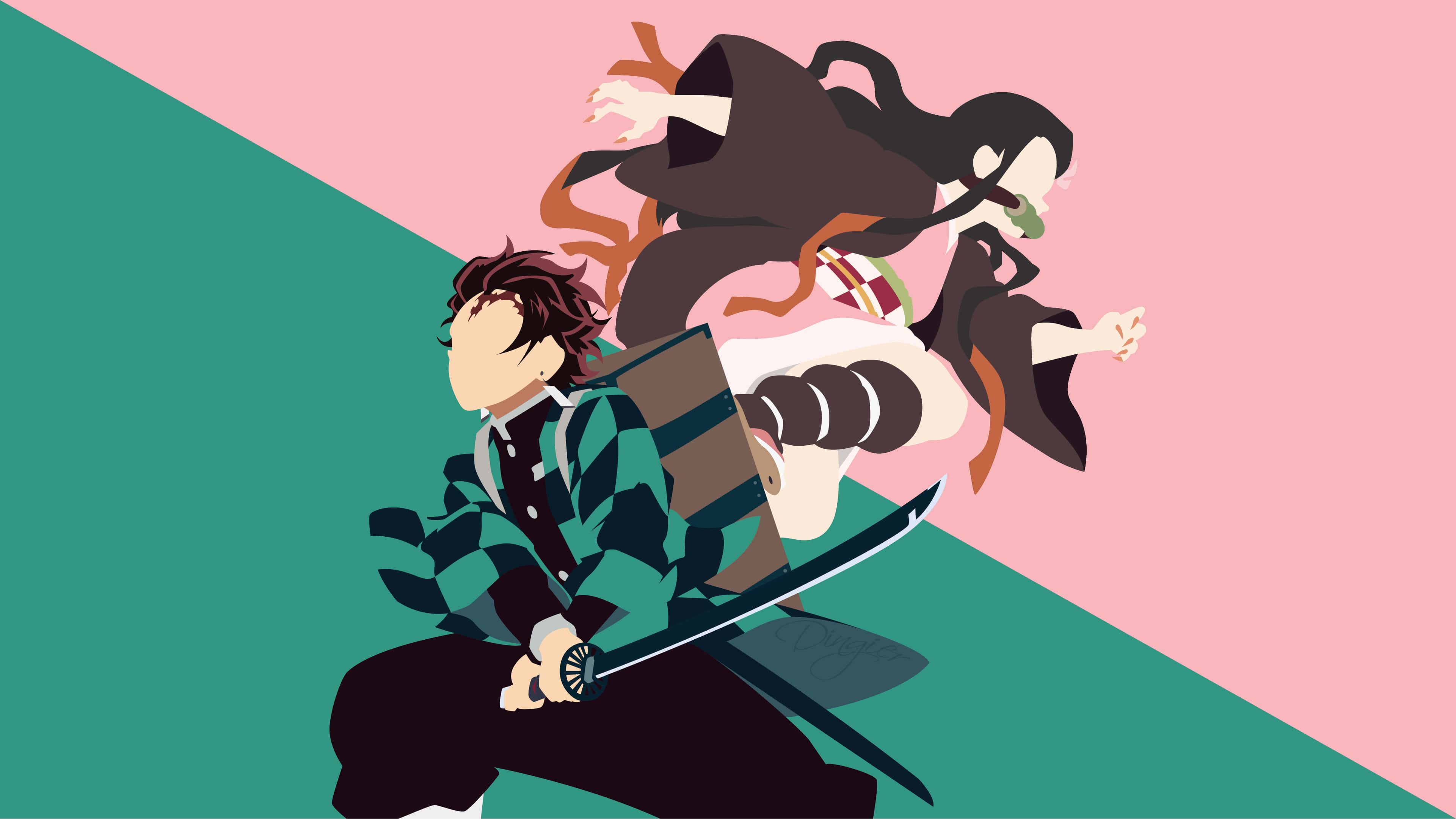 เนซึโกะกระโดดออกจากกล่อง ภาพพื้นหลัง Demon Slayer วอลเปเปอร์