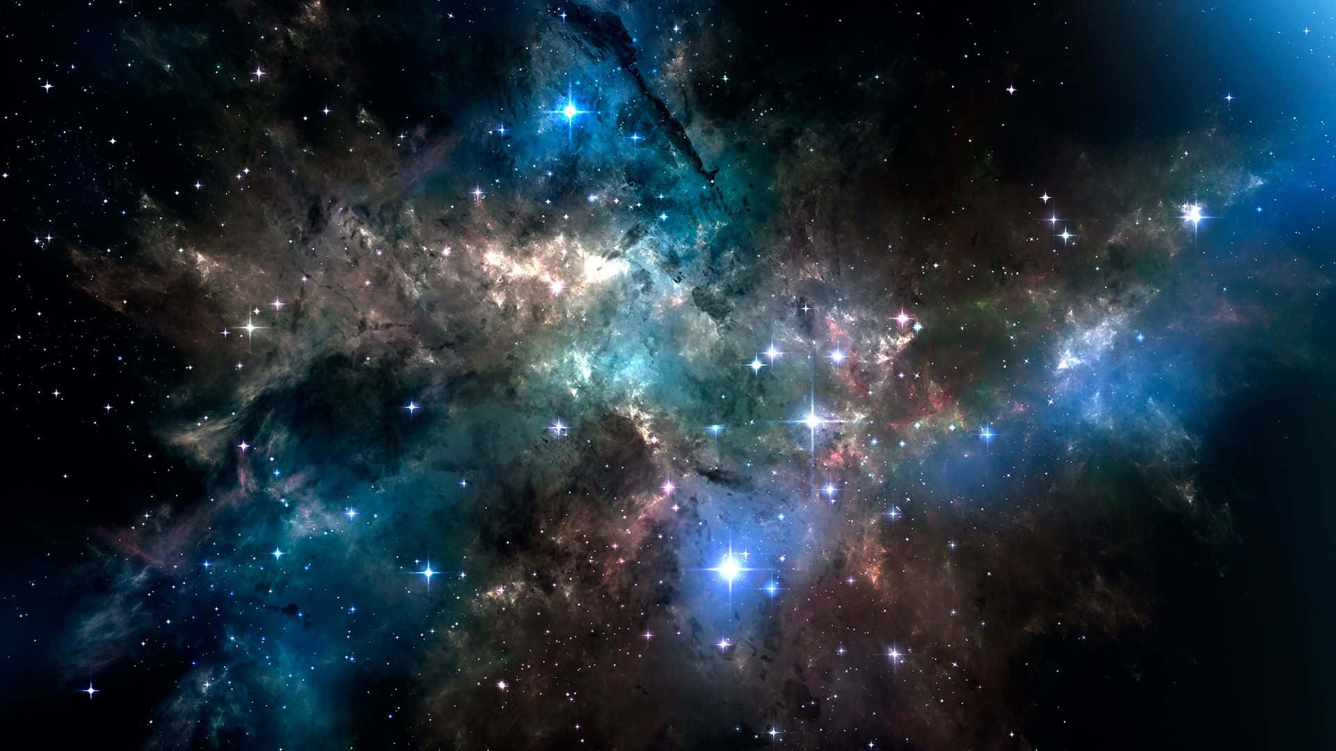 เนบิวลาและดวงดาวส่องแสง 1920x1080 วอลเปเปอร์