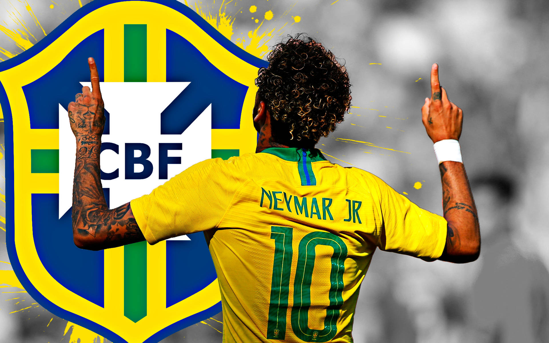 เนย์มาร์ 4K พร้อมโลโก้ CBF ขนาดใหญ่ — เนย์มาร์ วอลเปเปอร์