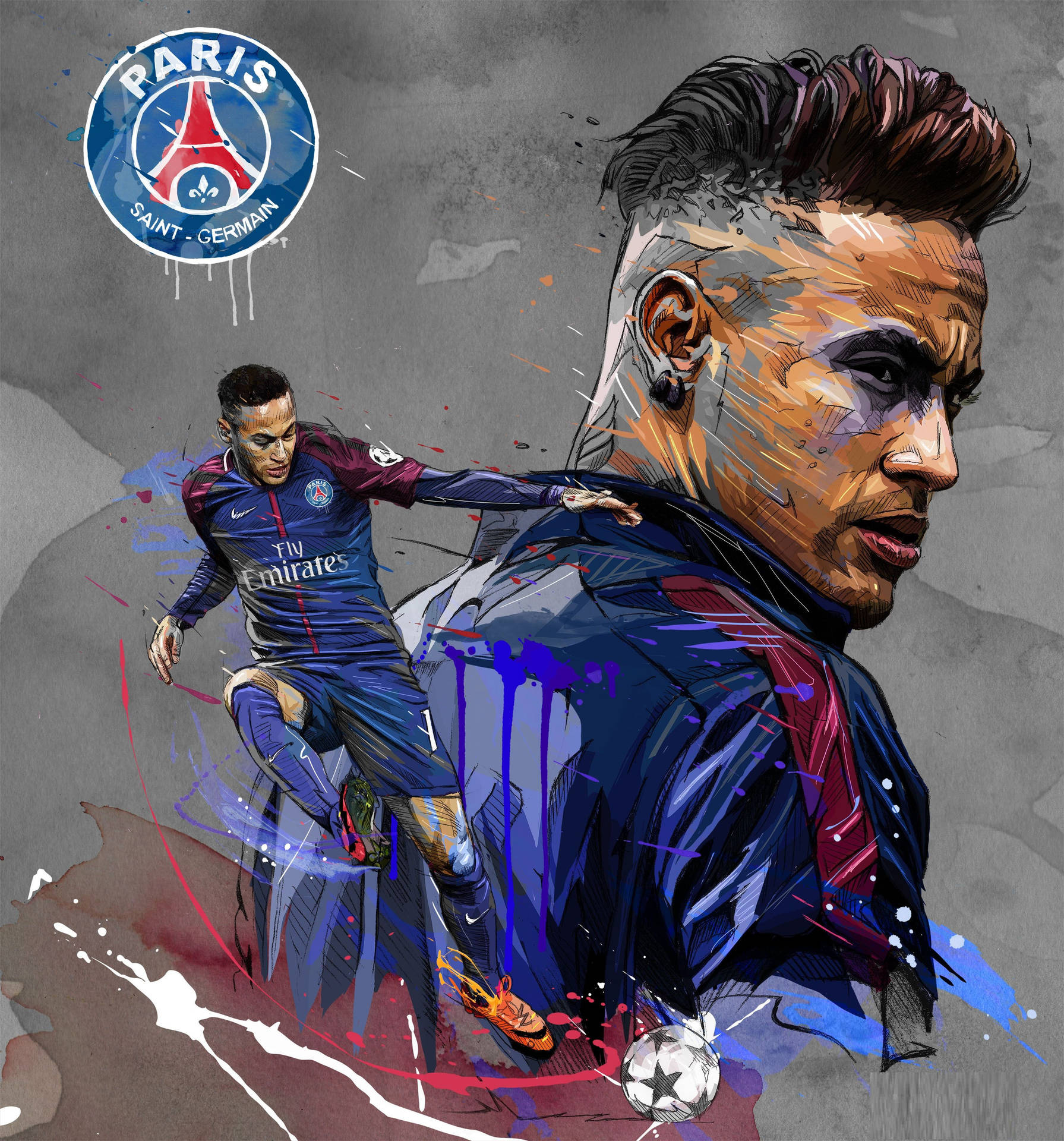 วอลเปเปอร์ศิลปะปากกาเนย์มาร์ — เนย์มาร์ วอลเปเปอร์