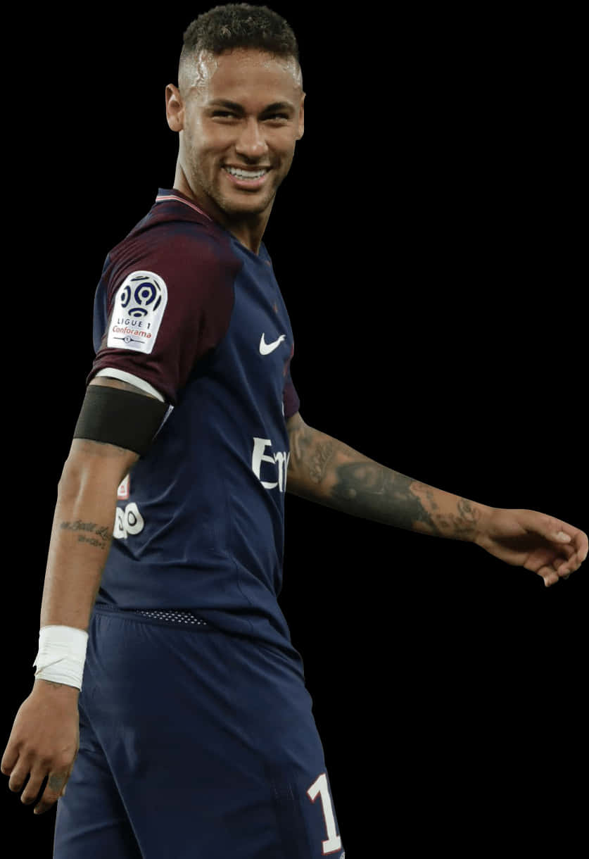 เนย์มาร์ยิ้มในชุดปารีส แซงต์-แชร์กแมง วอลเปเปอร์