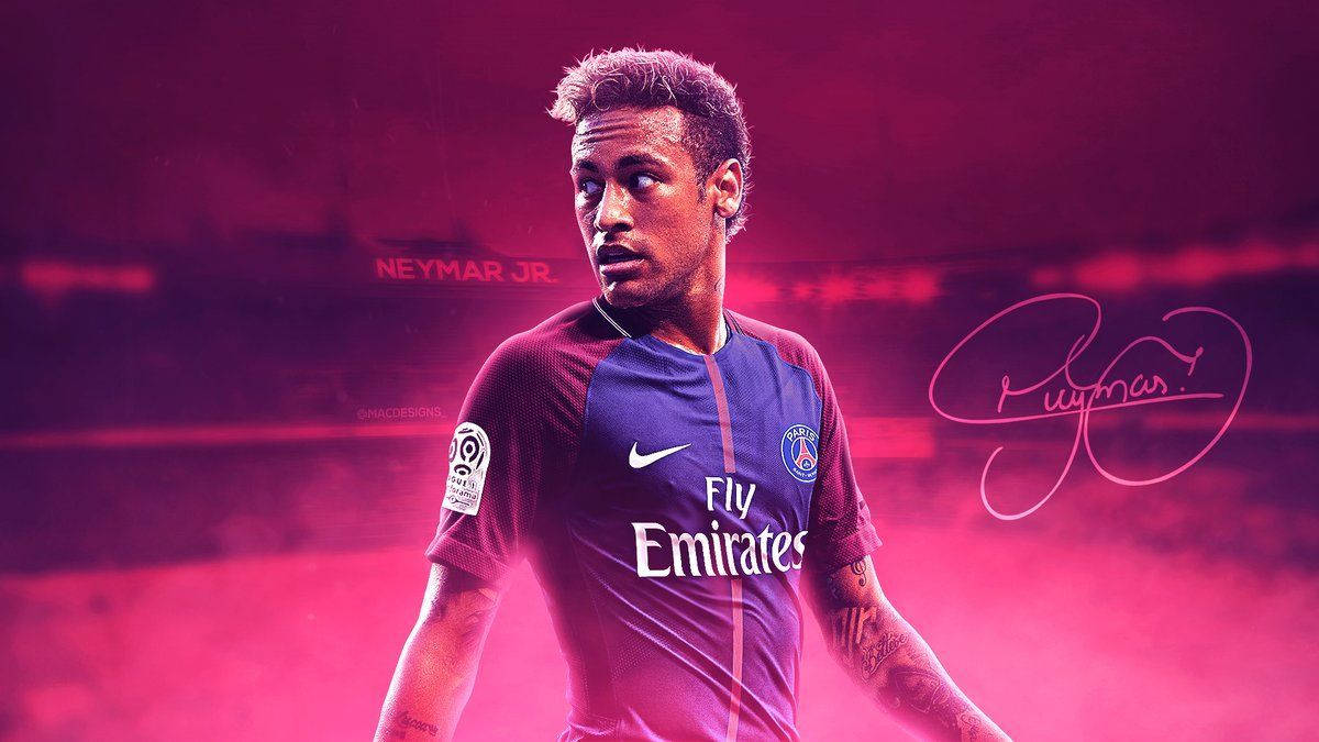 วอลเปเปอร์เนย์มาร์สไตล์อาร์ตสีชมพู — เนย์มาร์ วอลเปเปอร์