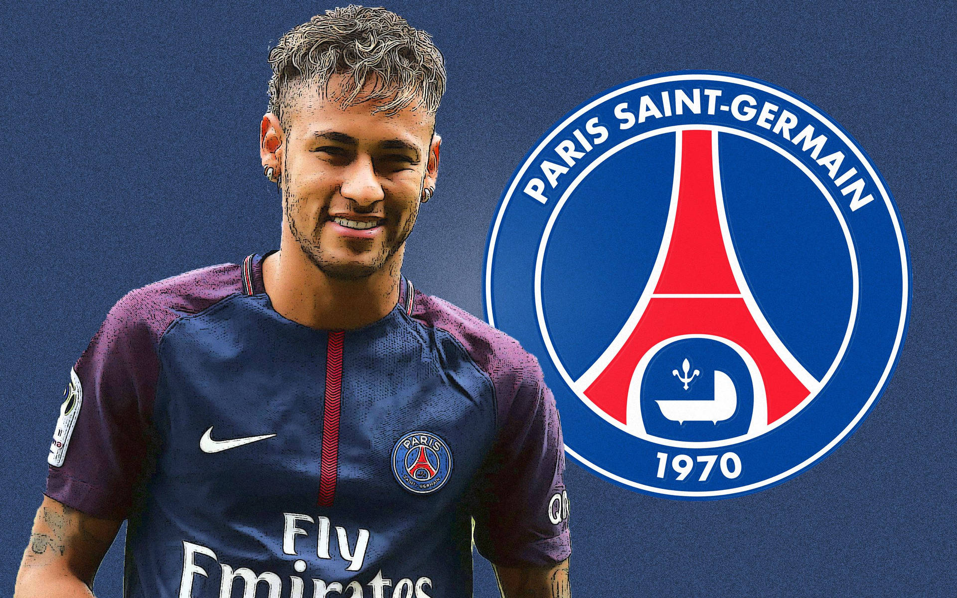 วอลเปเปอร์แฟนอาร์ต เนย์มาร์กับโลโก้ PSG — เนย์มาร์ วอลเปเปอร์