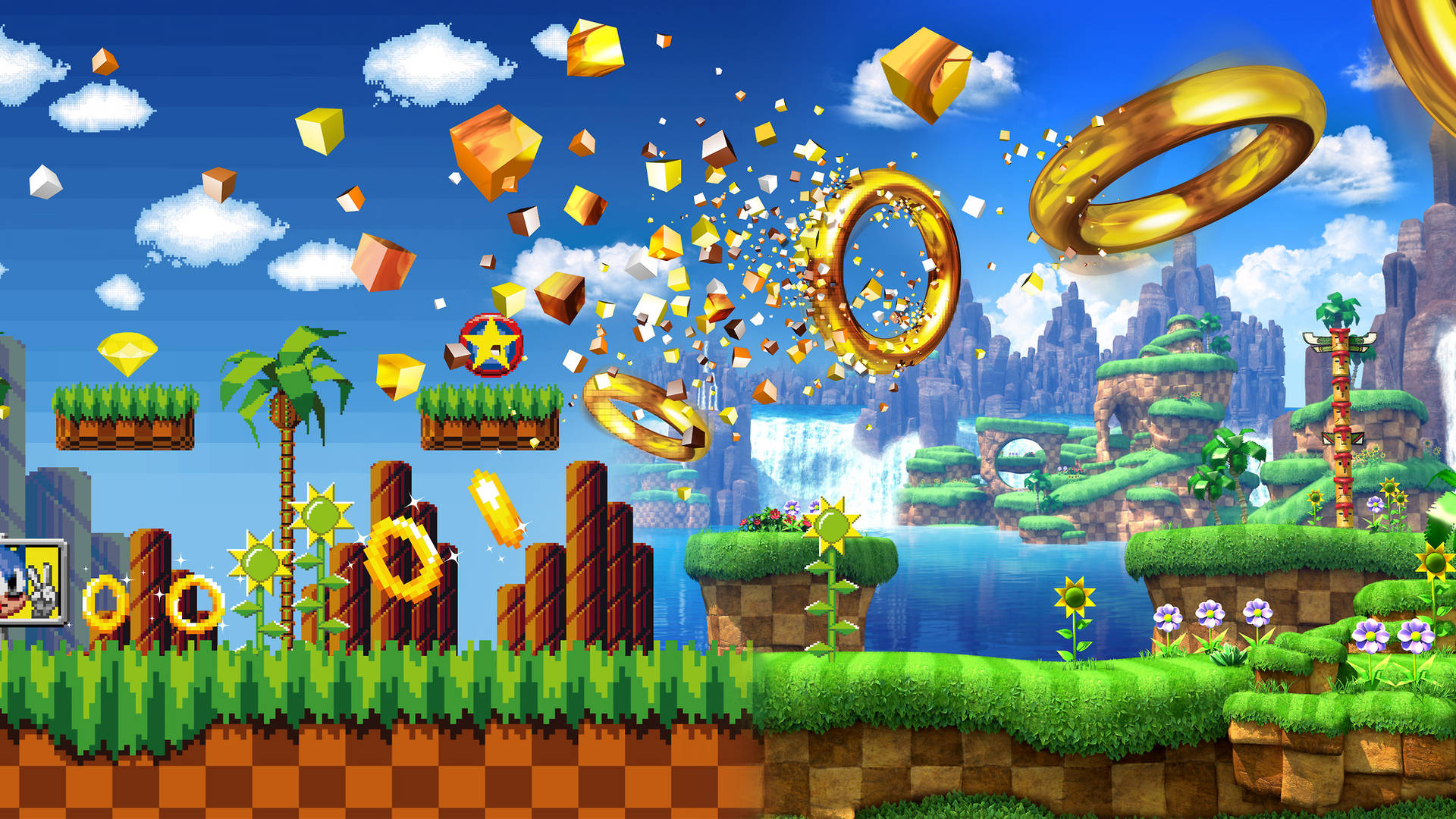 Green Hill Zone — เกมมิ่ง GIF วอลเปเปอร์