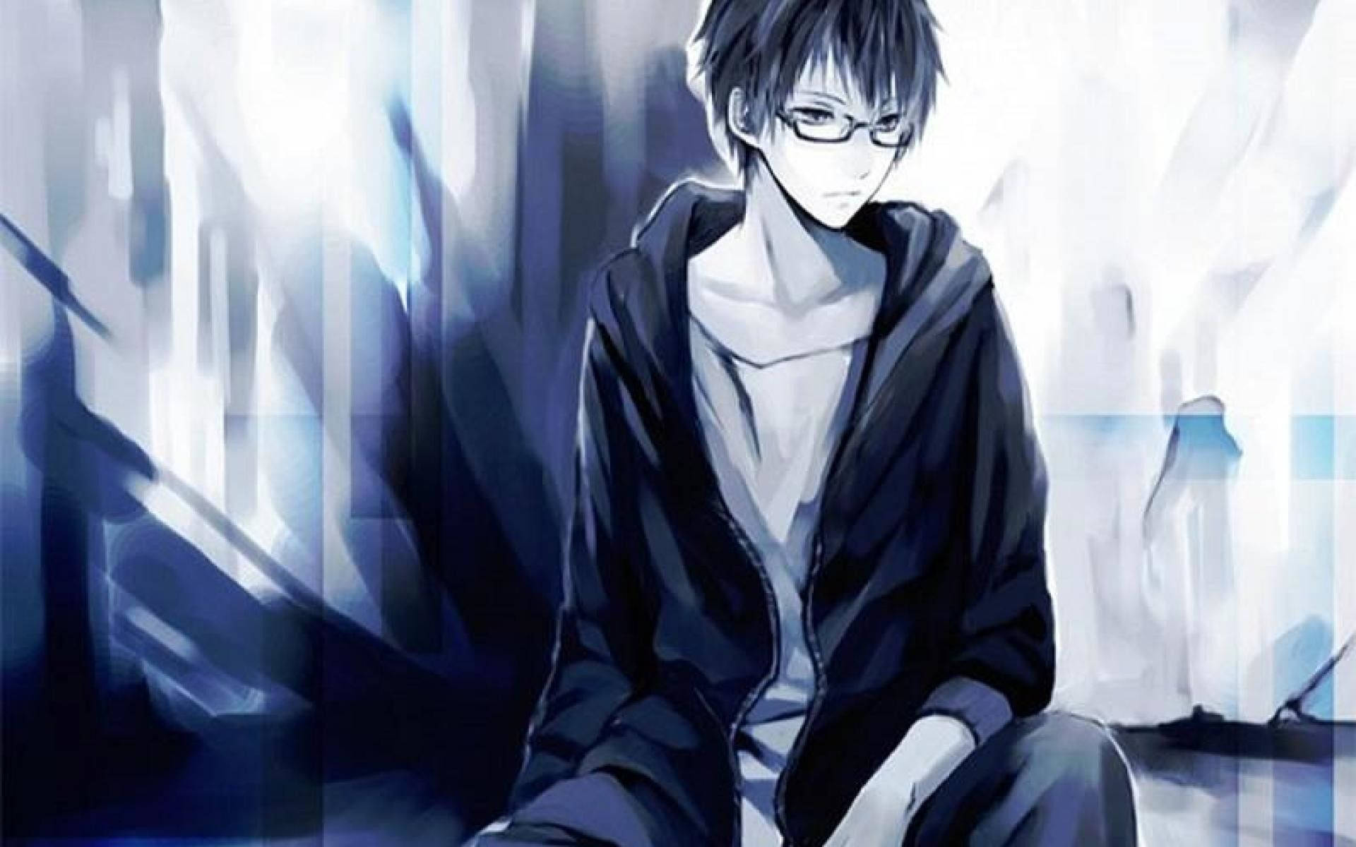 วอลเปเปอร์เด็กหนุ่มอนิเมะเนิร์ดใส่แว่น — หนุ่มอนิเมะ วอลเปเปอร์