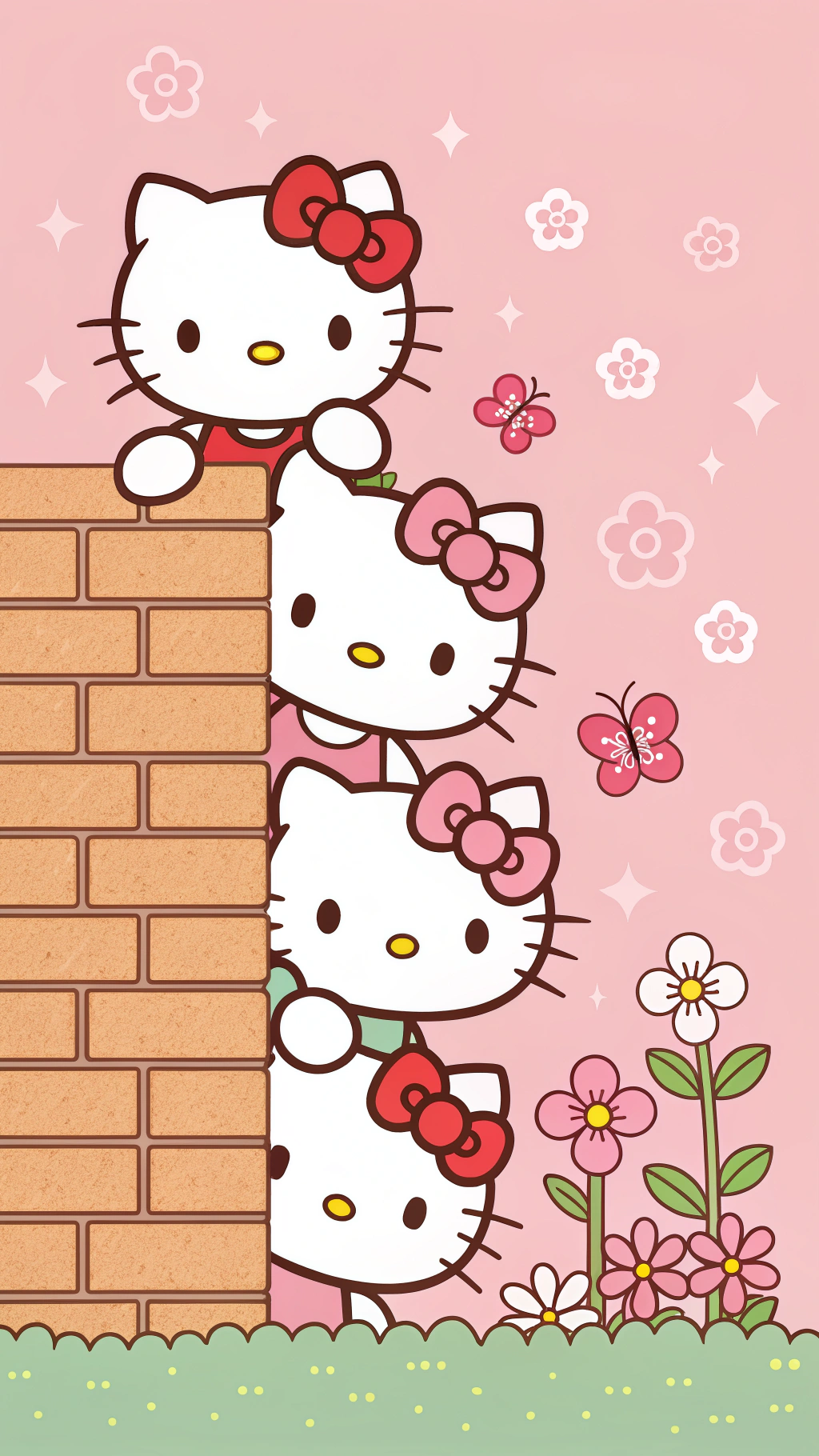 เปิดเผยอย่างน่าตกใจของเหล่าฮัลโลคิตตี้หลังกำแพง วอลเปเปอร์