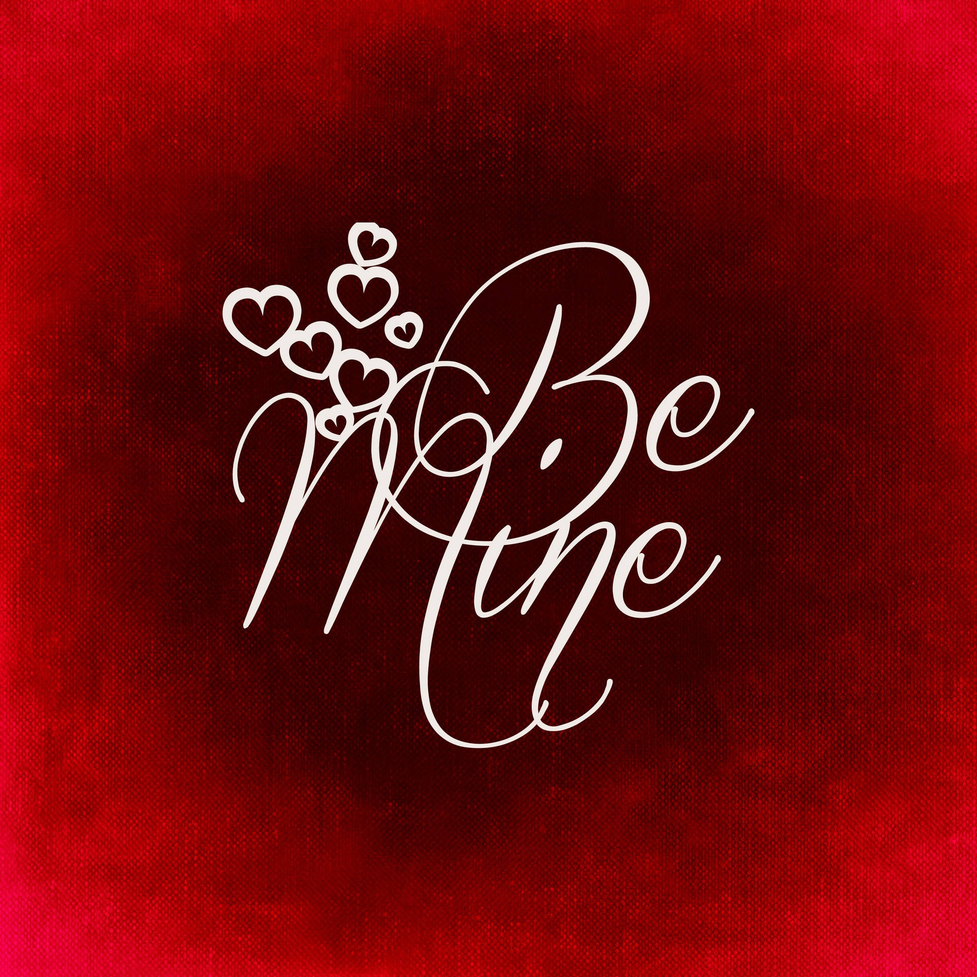 ข้อความขอเป็นแฟน "Be mine" เขียนด้วยสีขาวพร้อมรูปหัวใจเล็กๆ น่ารักบนพื้นหลังสีแดงสำหรับวันวาเลนไทน์ — หัวใจ วอลเปเปอร์