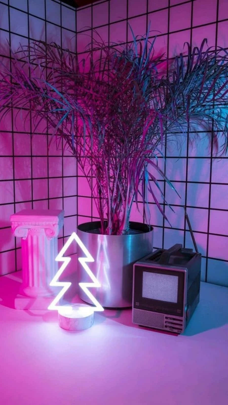 เพลิดเพลินกับความงามของสุนทรียภาพนีออนสีชมพู วอลเปเปอร์