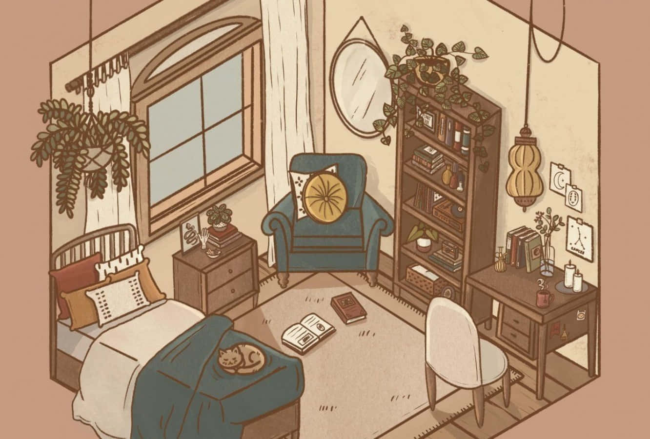 เพลิดเพลินกับบรรยากาศห้องอนิเมะ วอลเปเปอร์