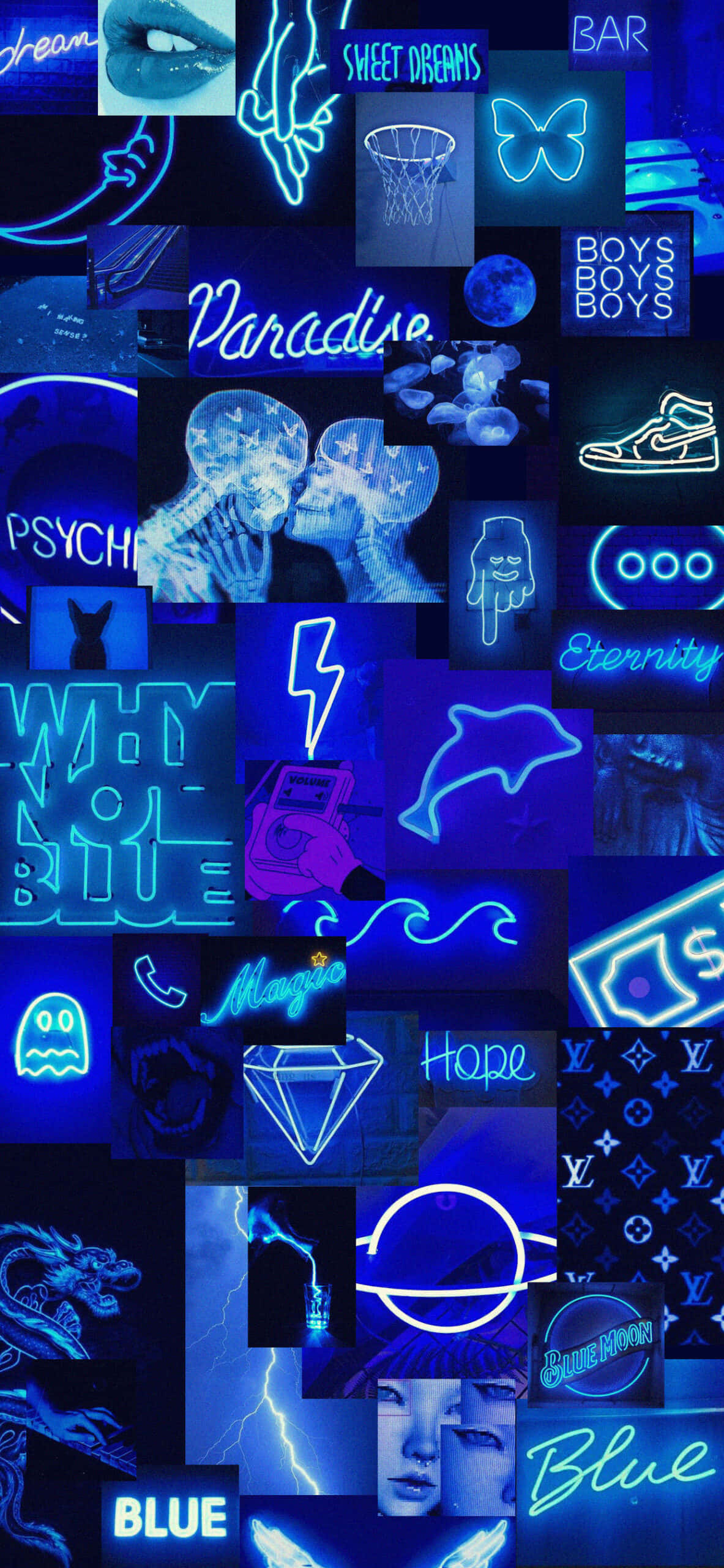 เพลิดเพลินกับผลผ่อนคลายของสีน้ำเงินสงบที่ Aesthetic Blue วอลเปเปอร์