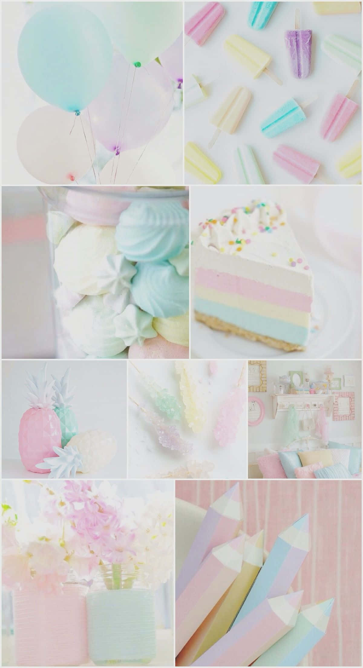 เพื่อนขนฟูตัวน้อยเล่นอยู่บนพื้นหลังสีพาสเทล วอลเปเปอร์