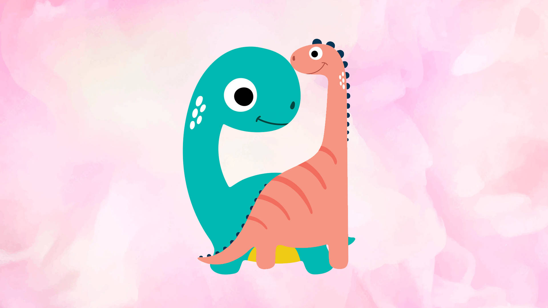เพื่อนไดโนเสาร์สีชมพูน่ารัก วอลเปเปอร์