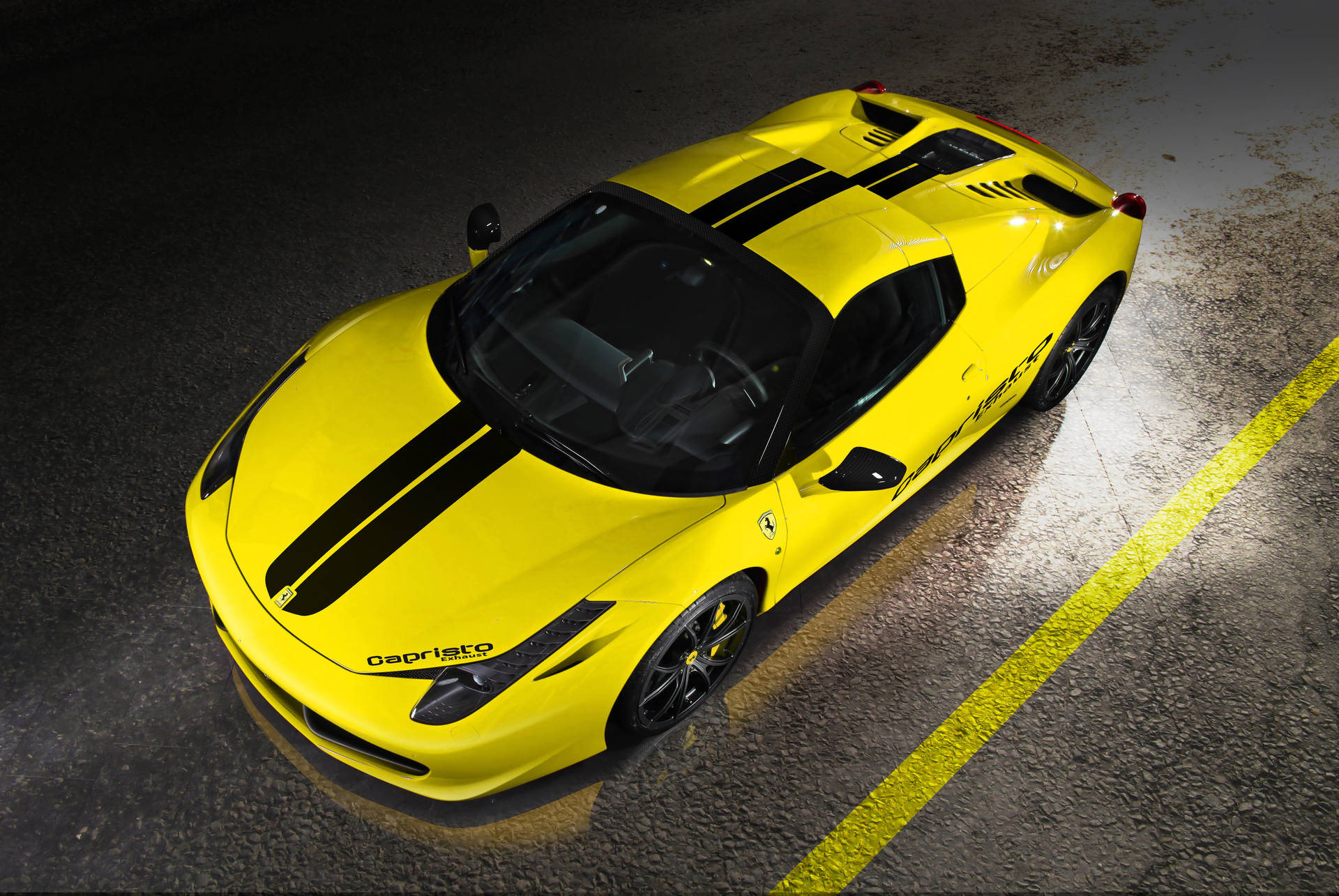 วอลเปเปอร์เฟอร์รารี 458 สไปเดอร์ รถสปอร์ตสีเหลืองรุ่นย่อย — Ferrari วอลเปเปอร์