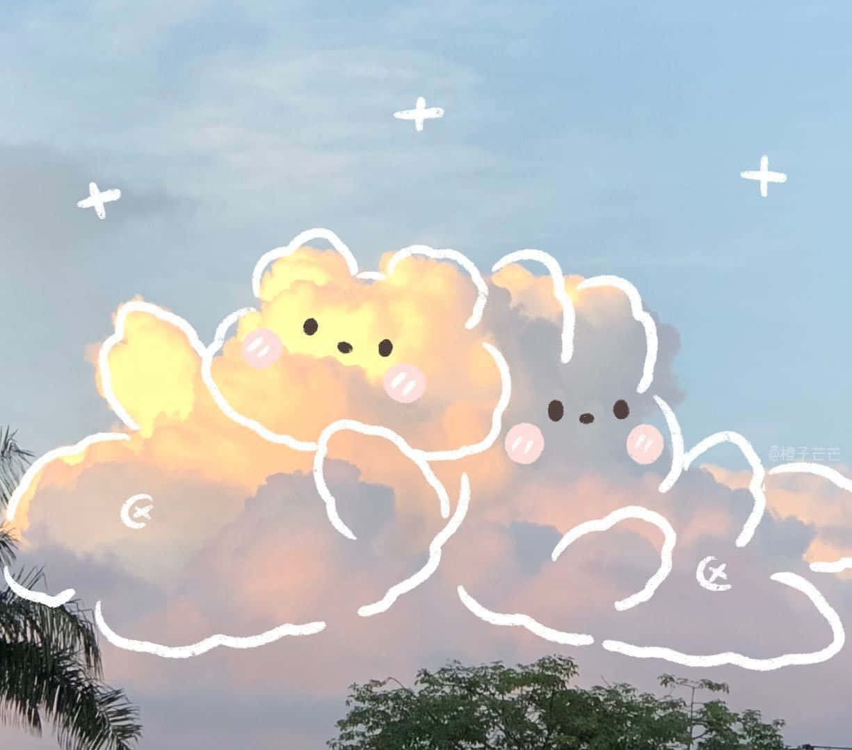 เมฆน่ารักรูปหมี วอลเปเปอร์