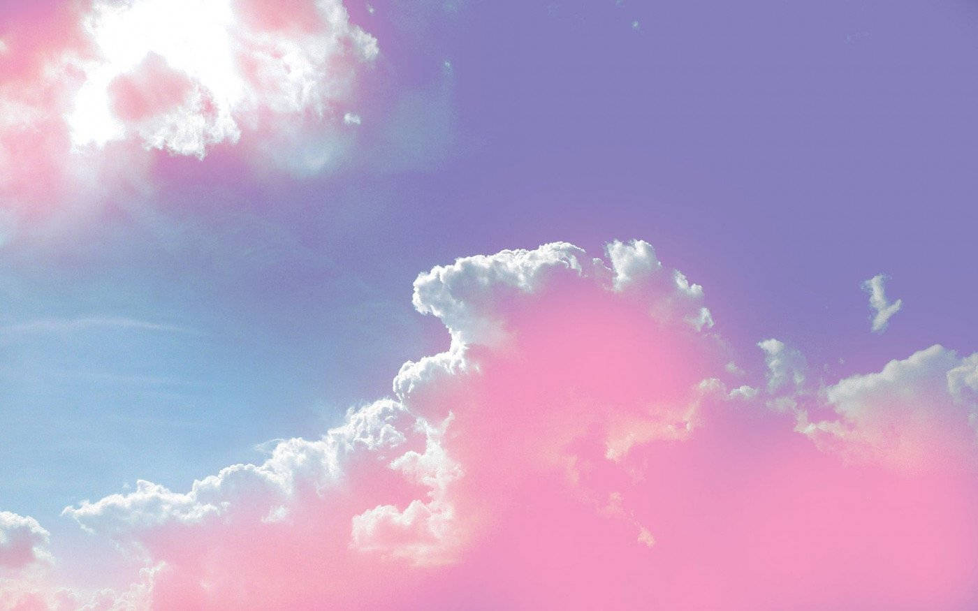 เมฆสีชมพูและสีฟ้า — พาสเทลสวยงาม วอลเปเปอร์