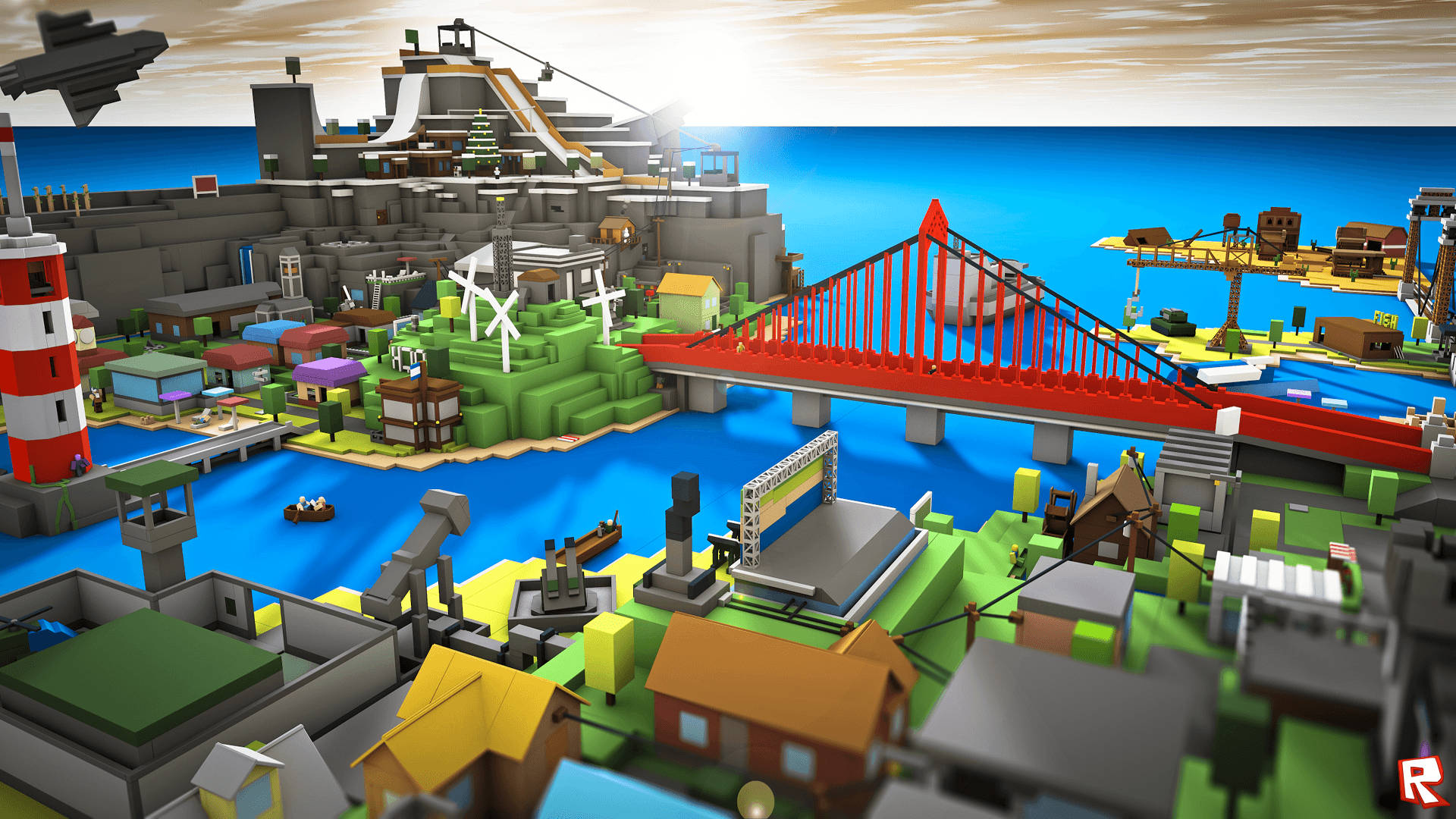 วอลเปเปอร์ 3D สุดเจ๋งของสถาปัตยกรรมเมืองในเกม Roblox — Roblox วอลเปเปอร์