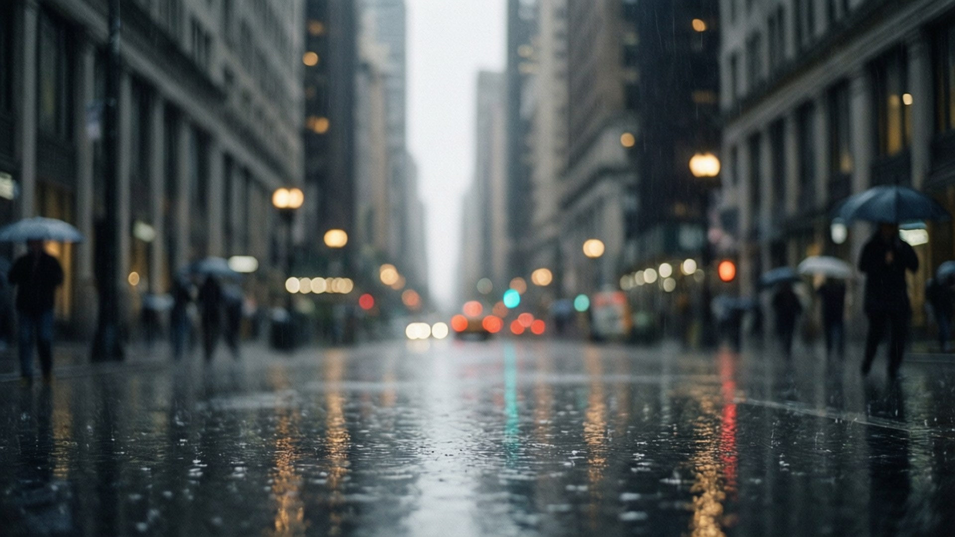 เมืองสีเทาในวันฝนตก วอลเปเปอร์
