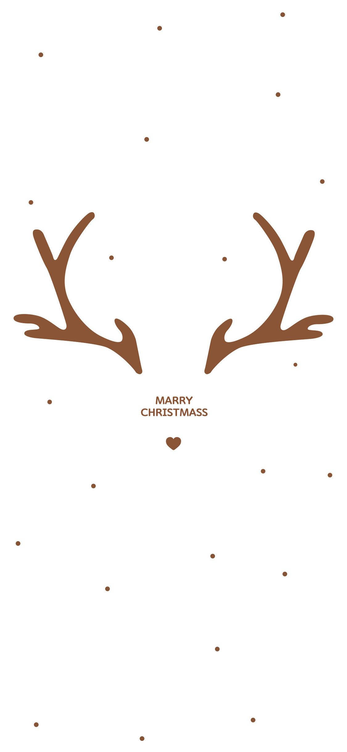 เรียบง่ายน่ารักคริสต์มาส iPhone Merry Christmas วอลเปเปอร์
