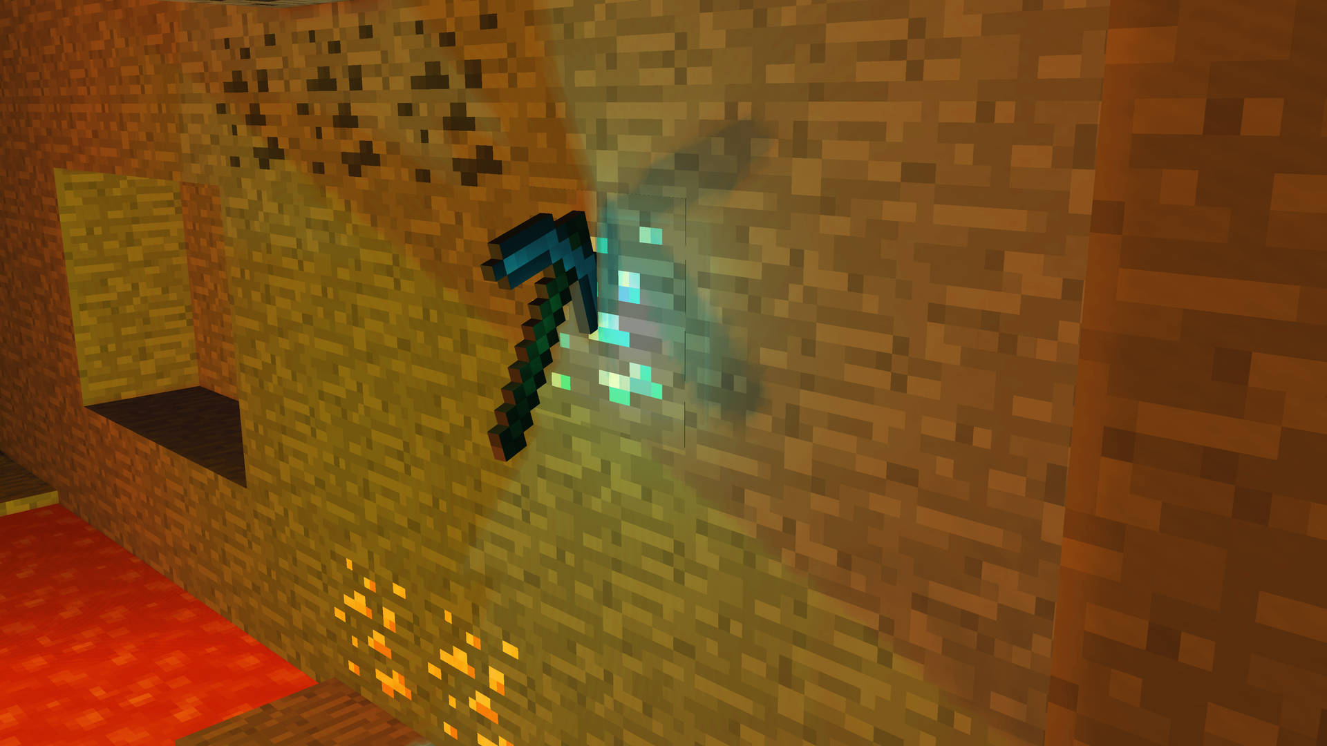 Minecraft เสียม กำแพงอิฐ HD วอลเปเปอร์ — มายคราฟ วอลเปเปอร์