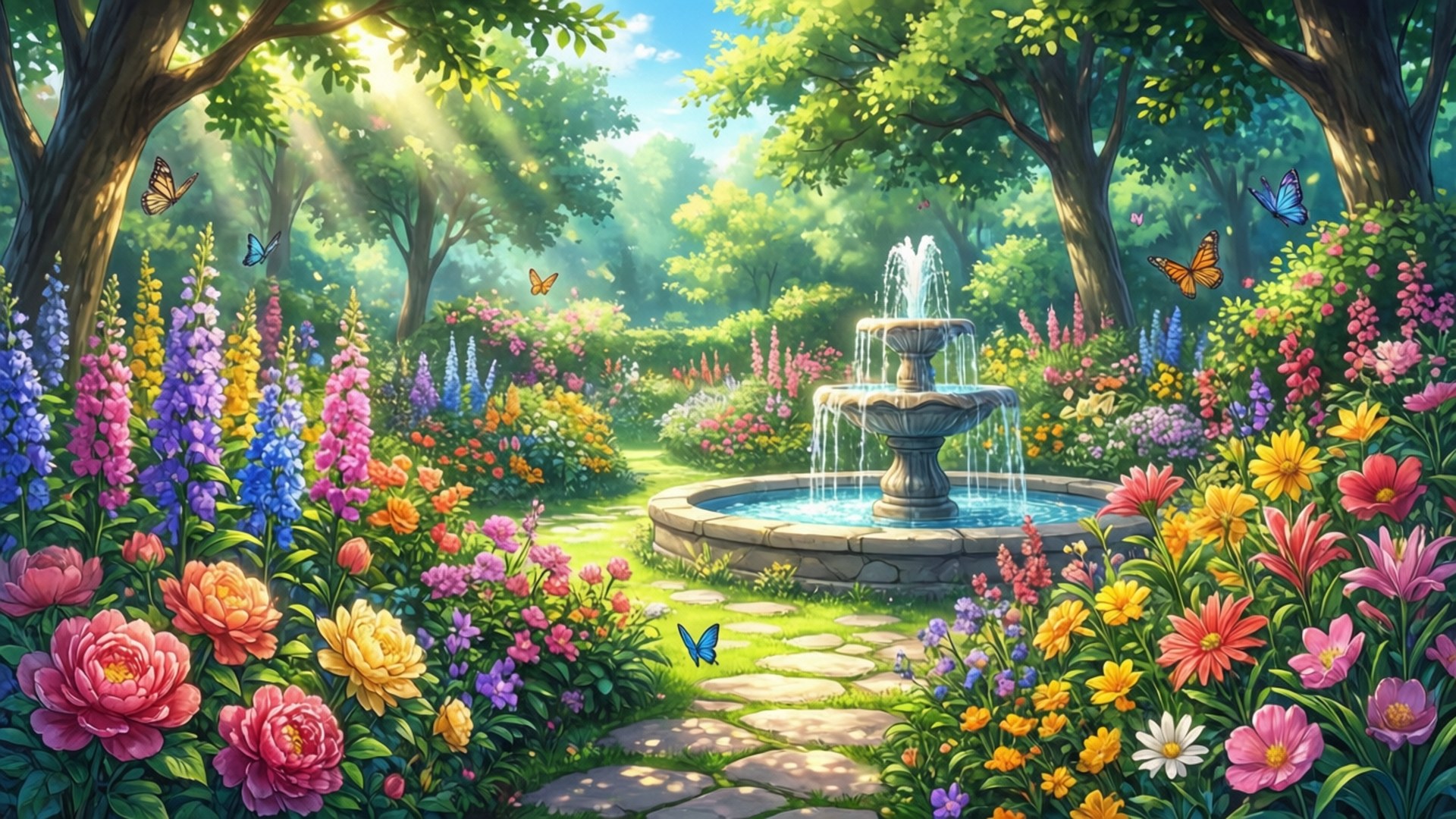 เส้นทางสวนดอกไม้บาน วอลเปเปอร์