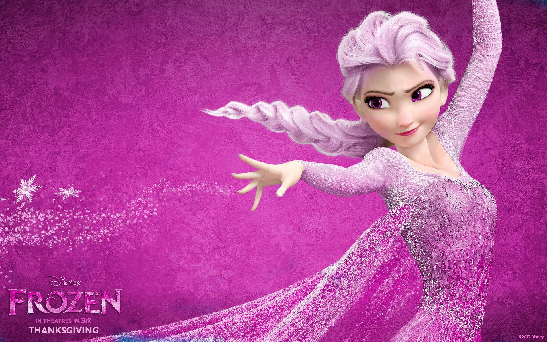เอลซ่าสีชมพู Frozen Let It Go — สีชมพูสวยงาม GIF วอลเปเปอร์