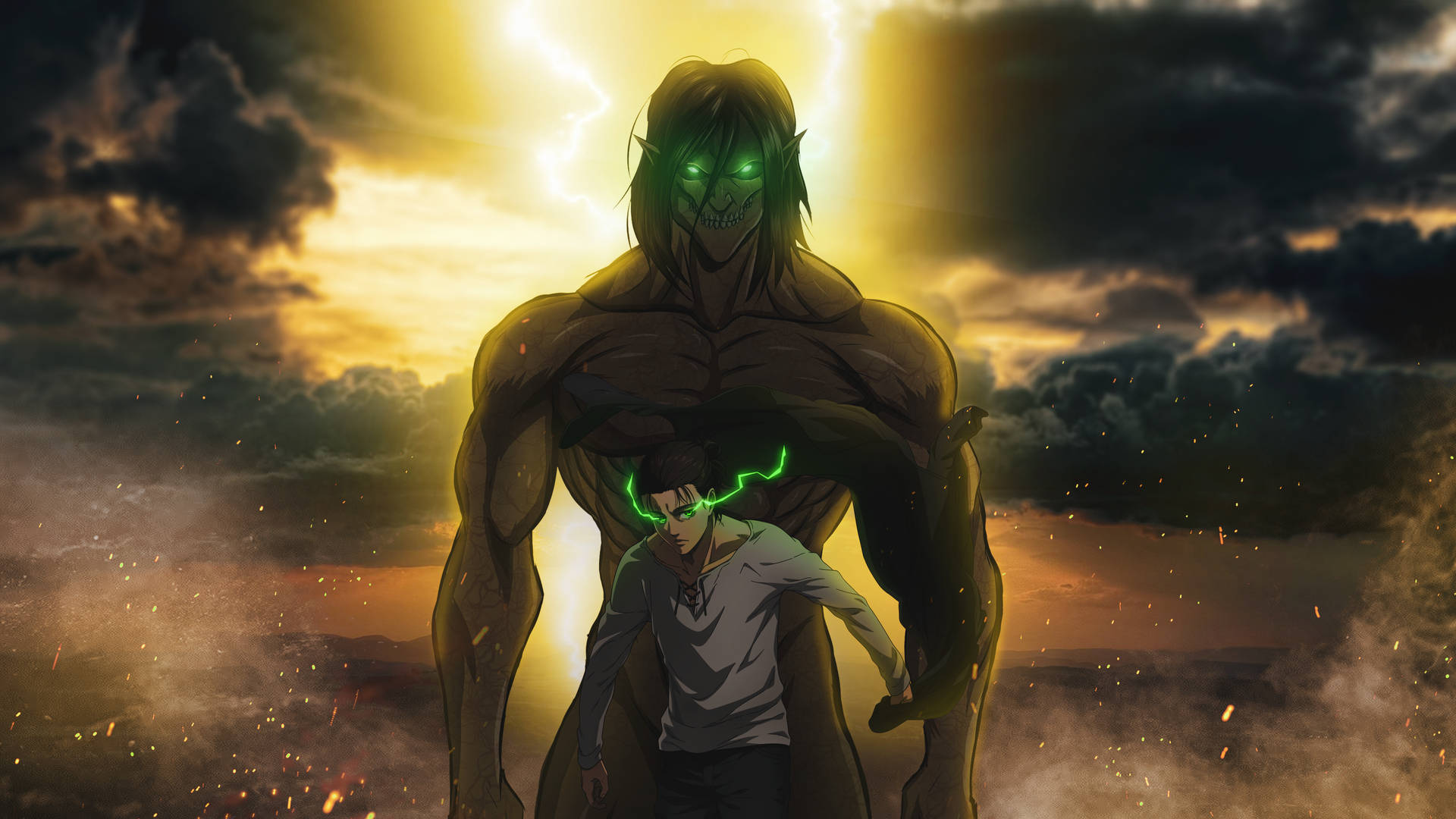 เอเรนสองร่าง — Attack On Titan วอลเปเปอร์