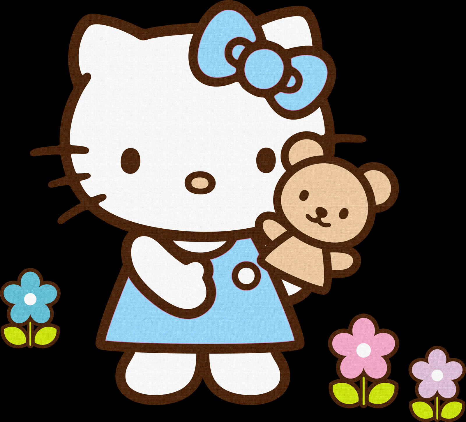 เฮลโลคิตตี้กับตุ๊กตาหมี วอลเปเปอร์