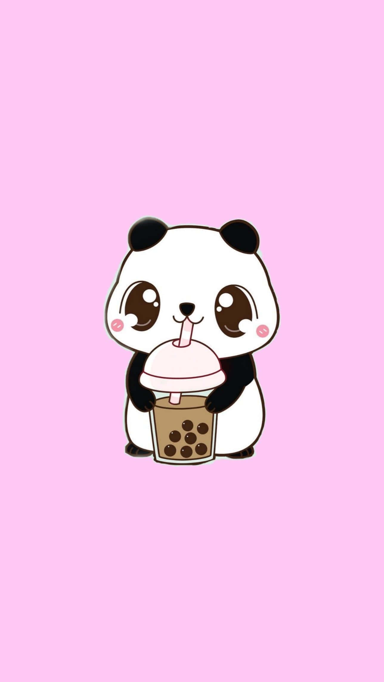 แก้วกาแฟหมีแพนด้าน่ารัก วอลเปเปอร์