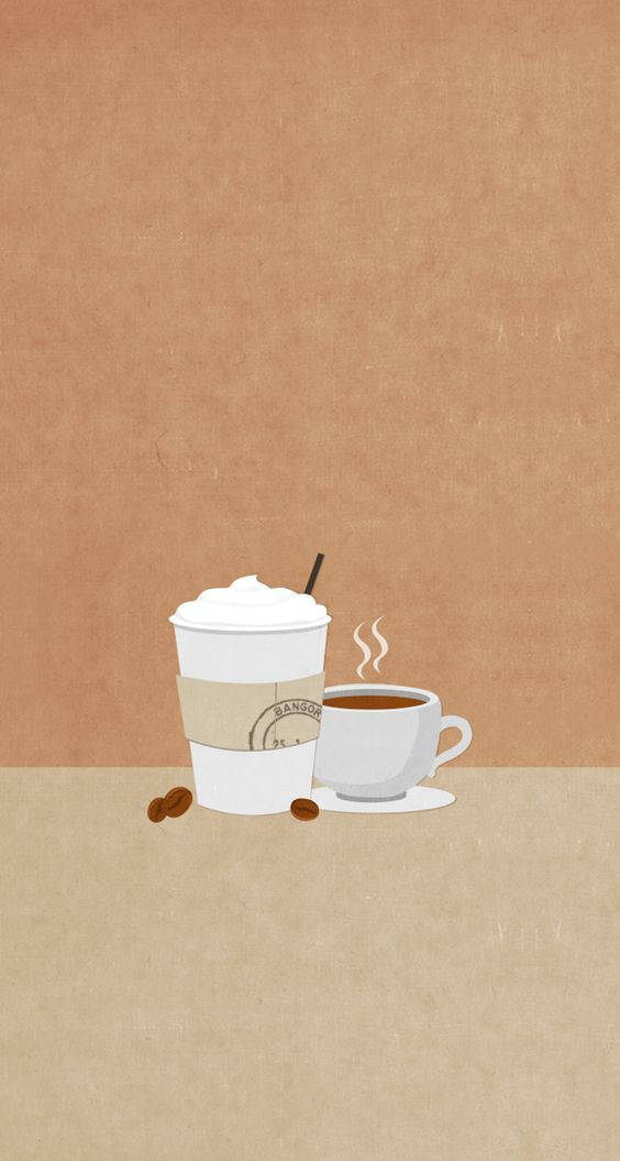 แก้วกาแฟแบบพกพาและกาแฟสวยงาม วอลเปเปอร์