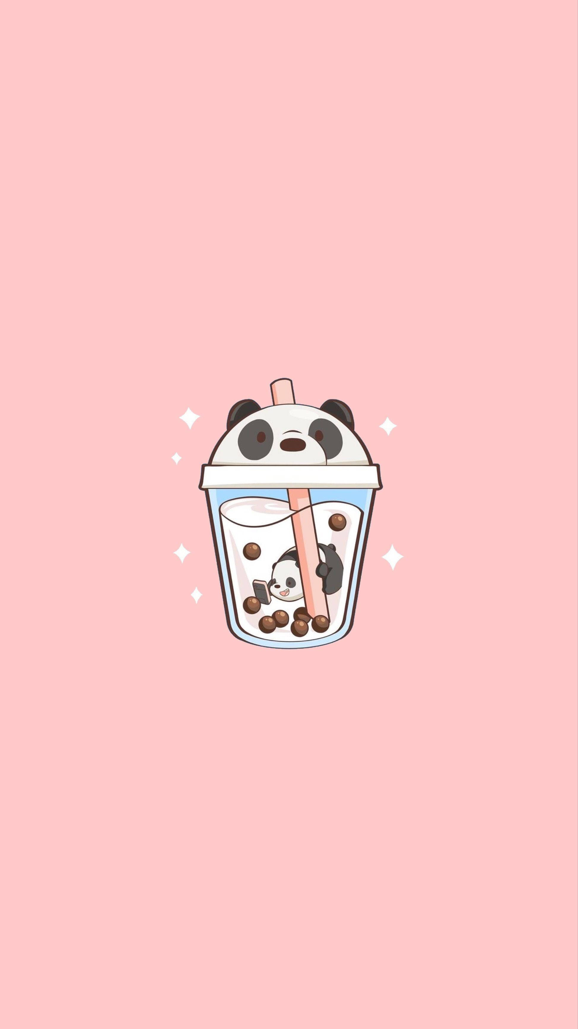 แก้วน้ำแพนด้าสุดน่ารัก วอลเปเปอร์