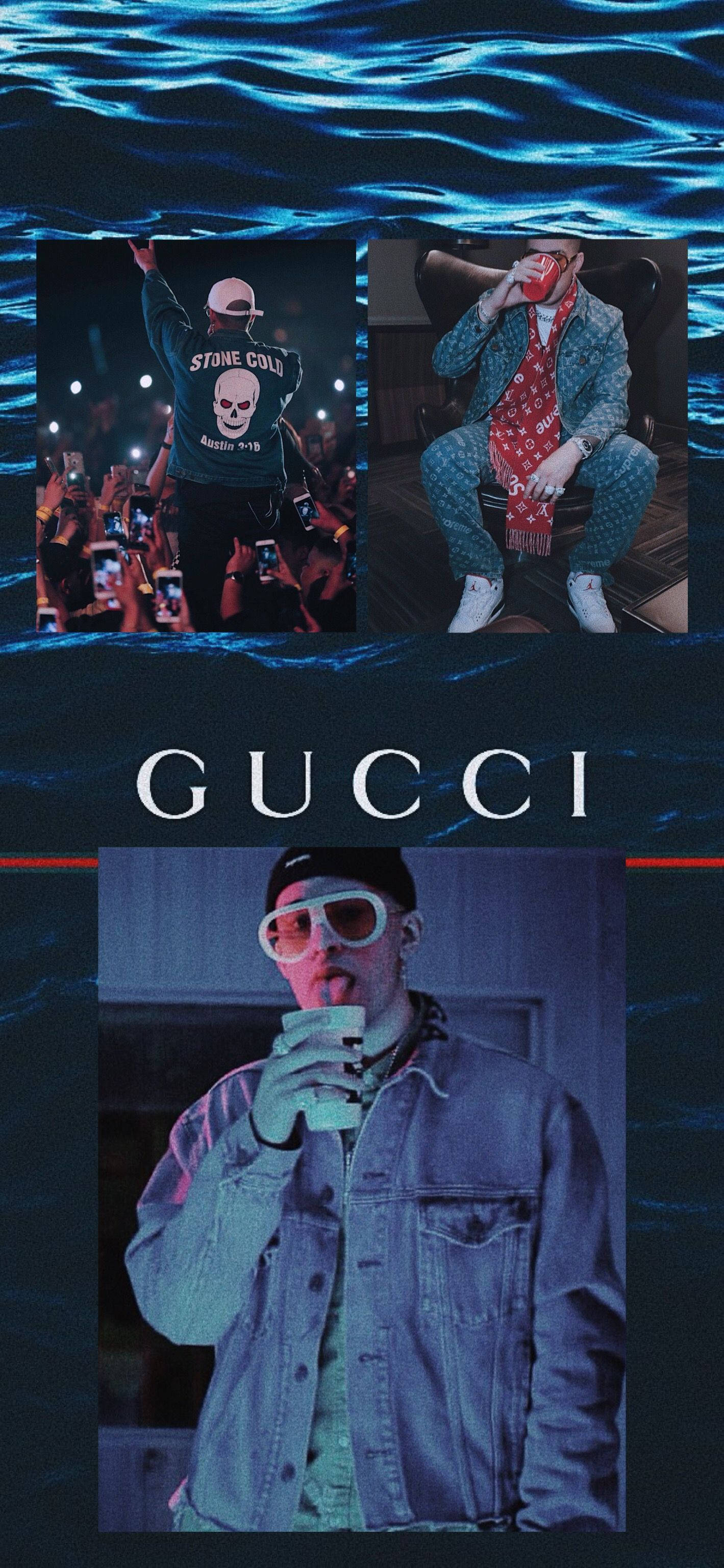 โปสเตอร์ Bad Bunny Gucci วอลเปเปอร์