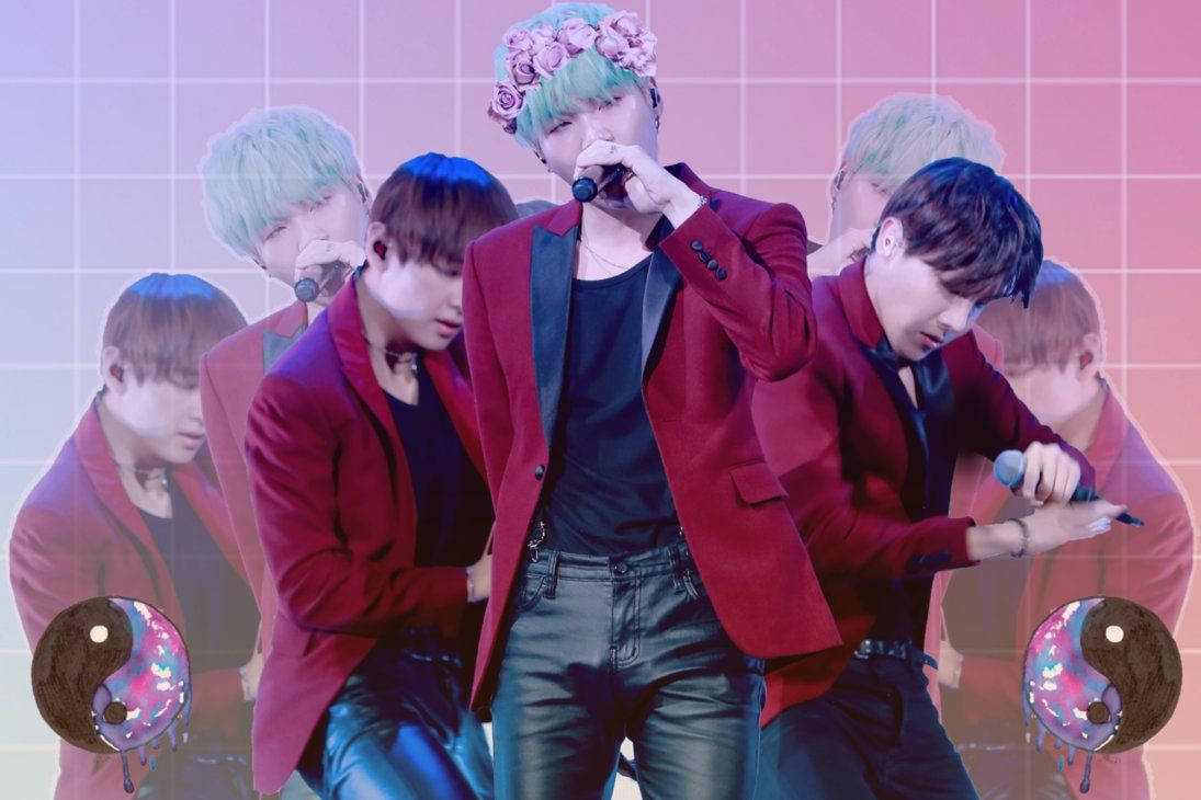 วอลเปเปอร์แฟนอาร์ต BTS สีชมพูสุดเจ๋ง — สีชมพู วอลเปเปอร์