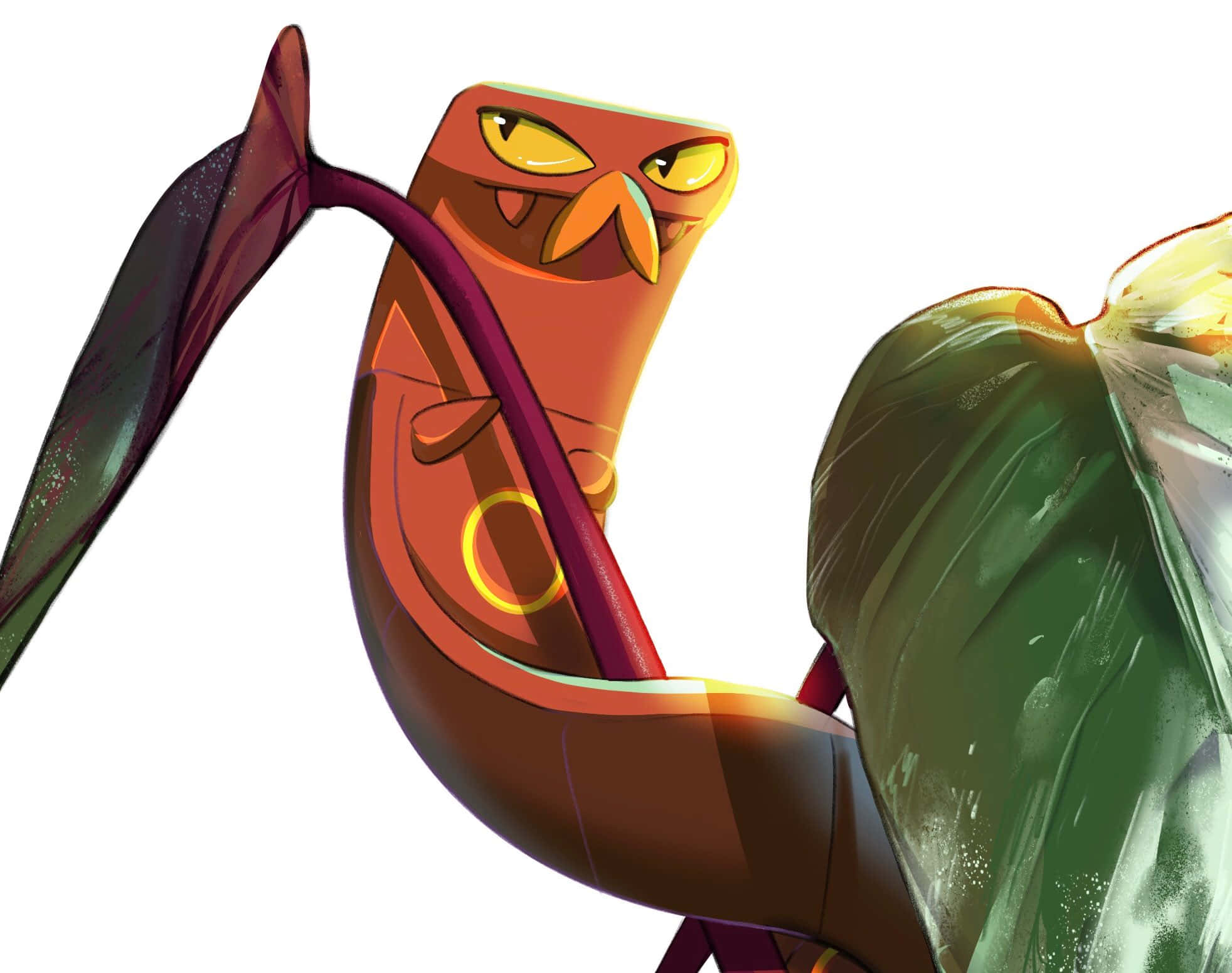 แมลงซิซลิพีดเกาะบนใบไม้สีสดใส วอลเปเปอร์