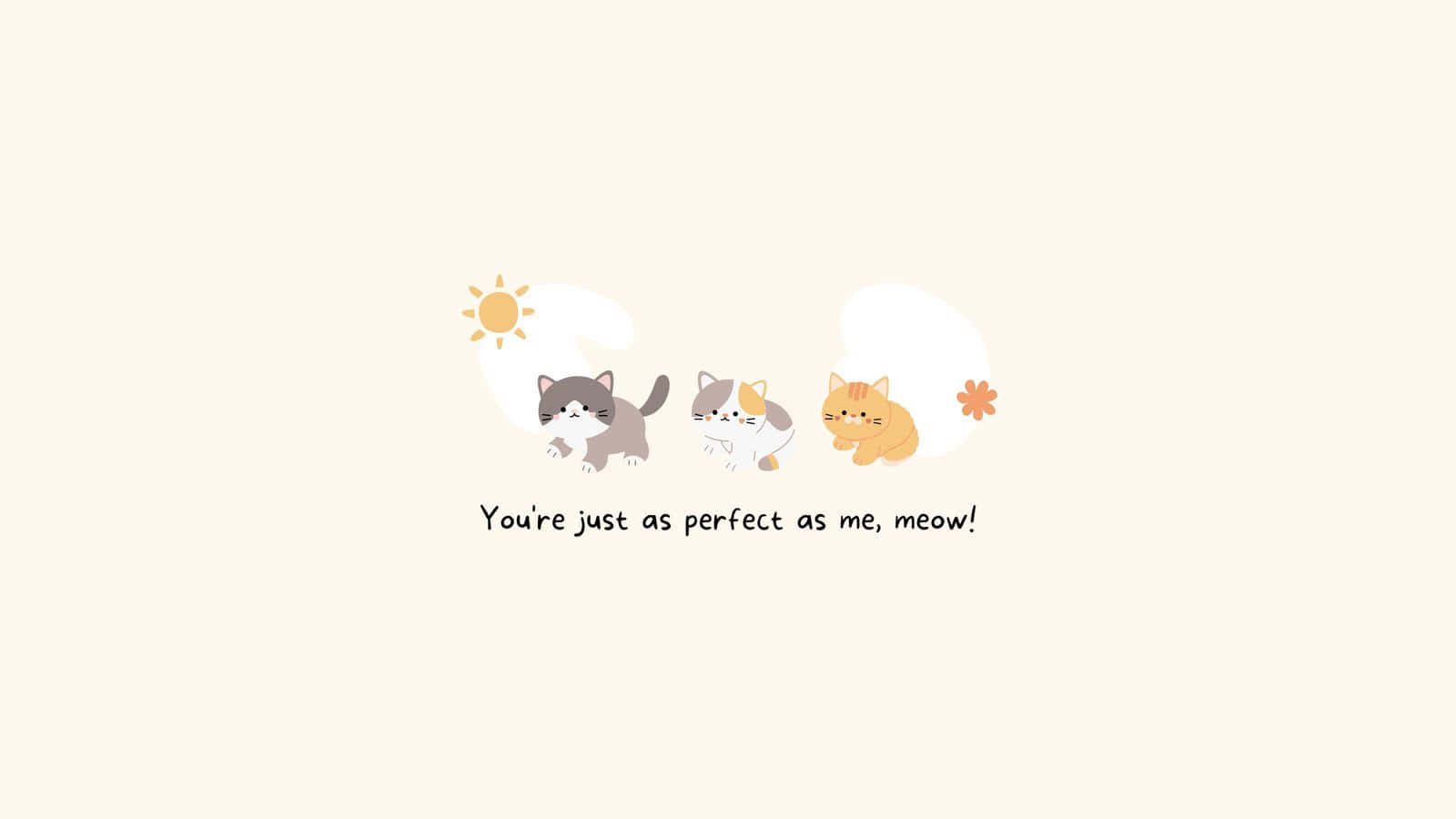 แมวน่ารักบนหน้าจอคอมพิวเตอร์ วอลเปเปอร์