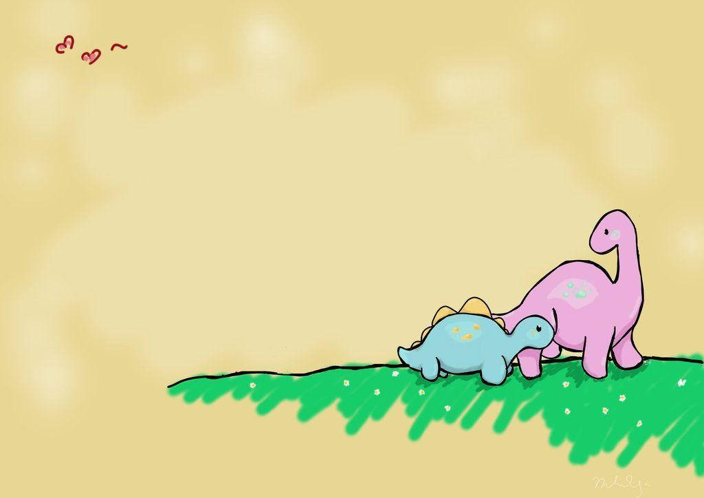 แม่ไดโนเสาร์น่ารักกับลูก วอลเปเปอร์